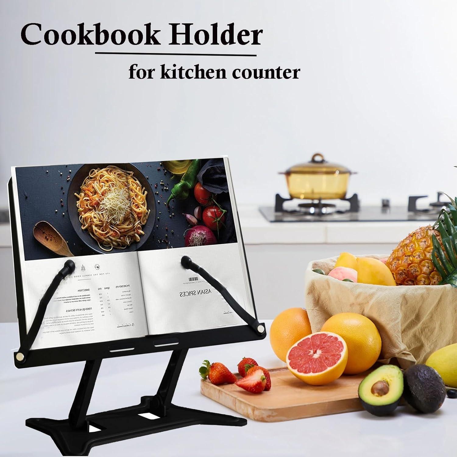 Soporte de Libros Ajustable MJLINTATAG Plegable Metal Negro