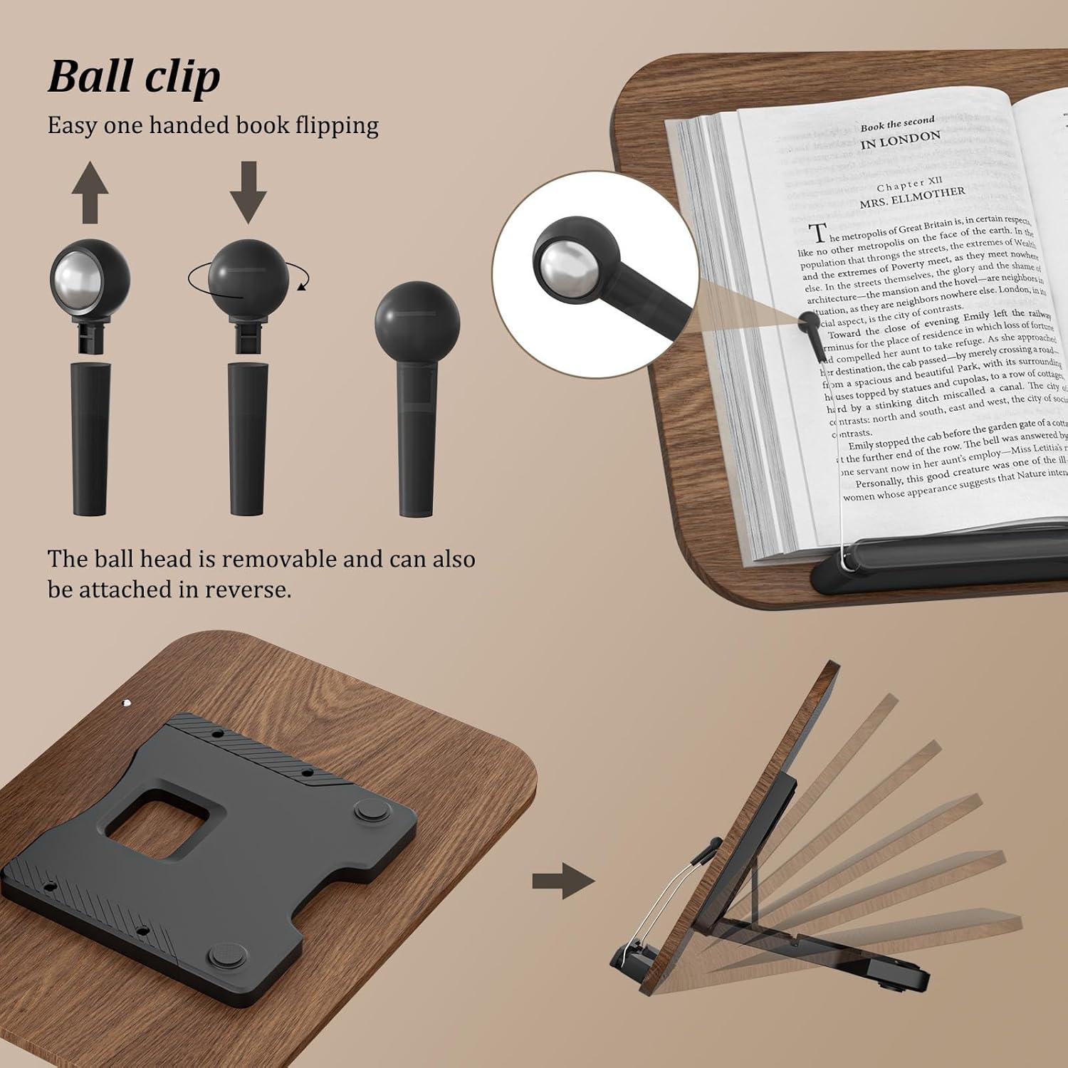 Soporte de Libro Ajustable JaoNanl Plegable para Oficina y Cocina