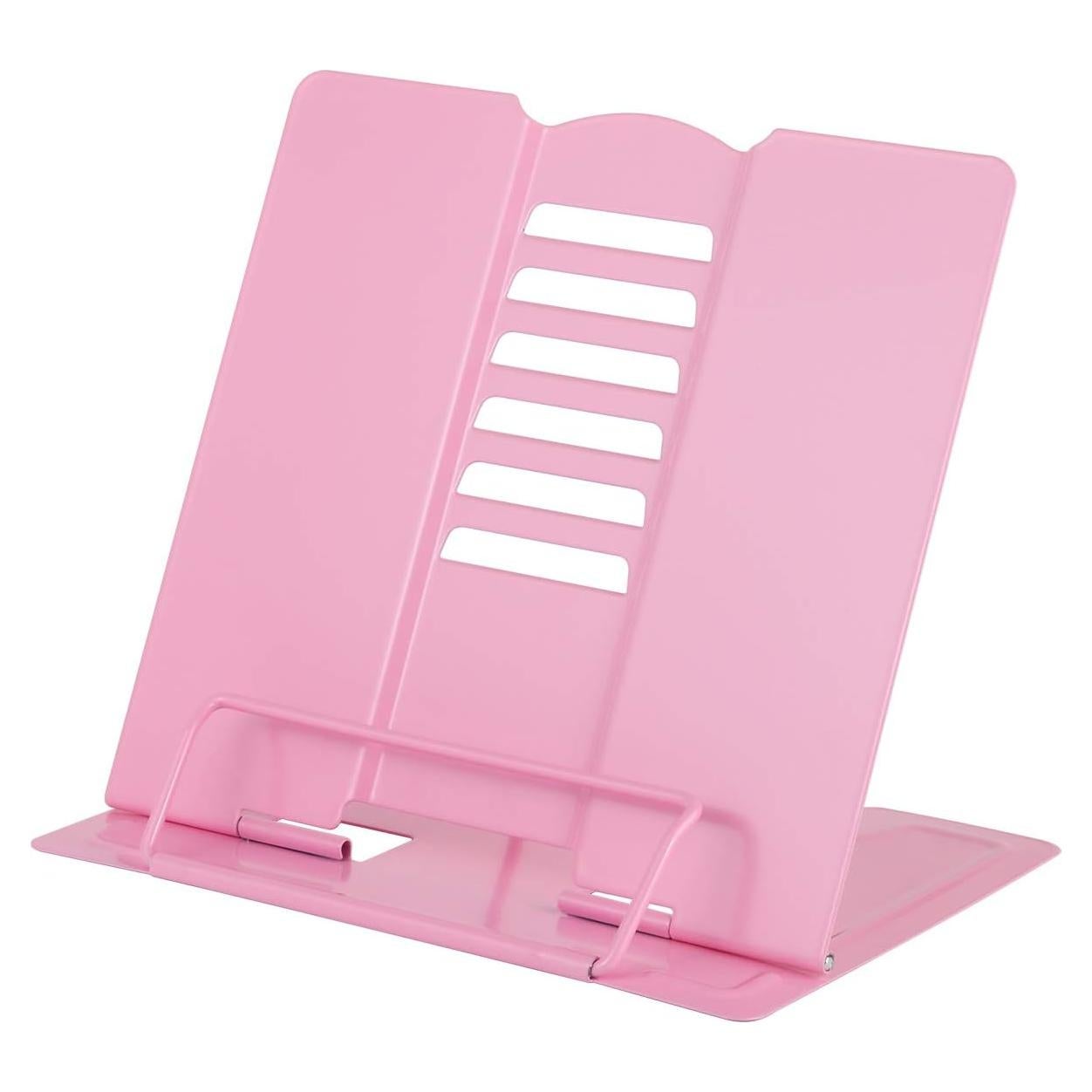 Soporte de Libro Ajustable Blizzow - Metal Plegable Rosa