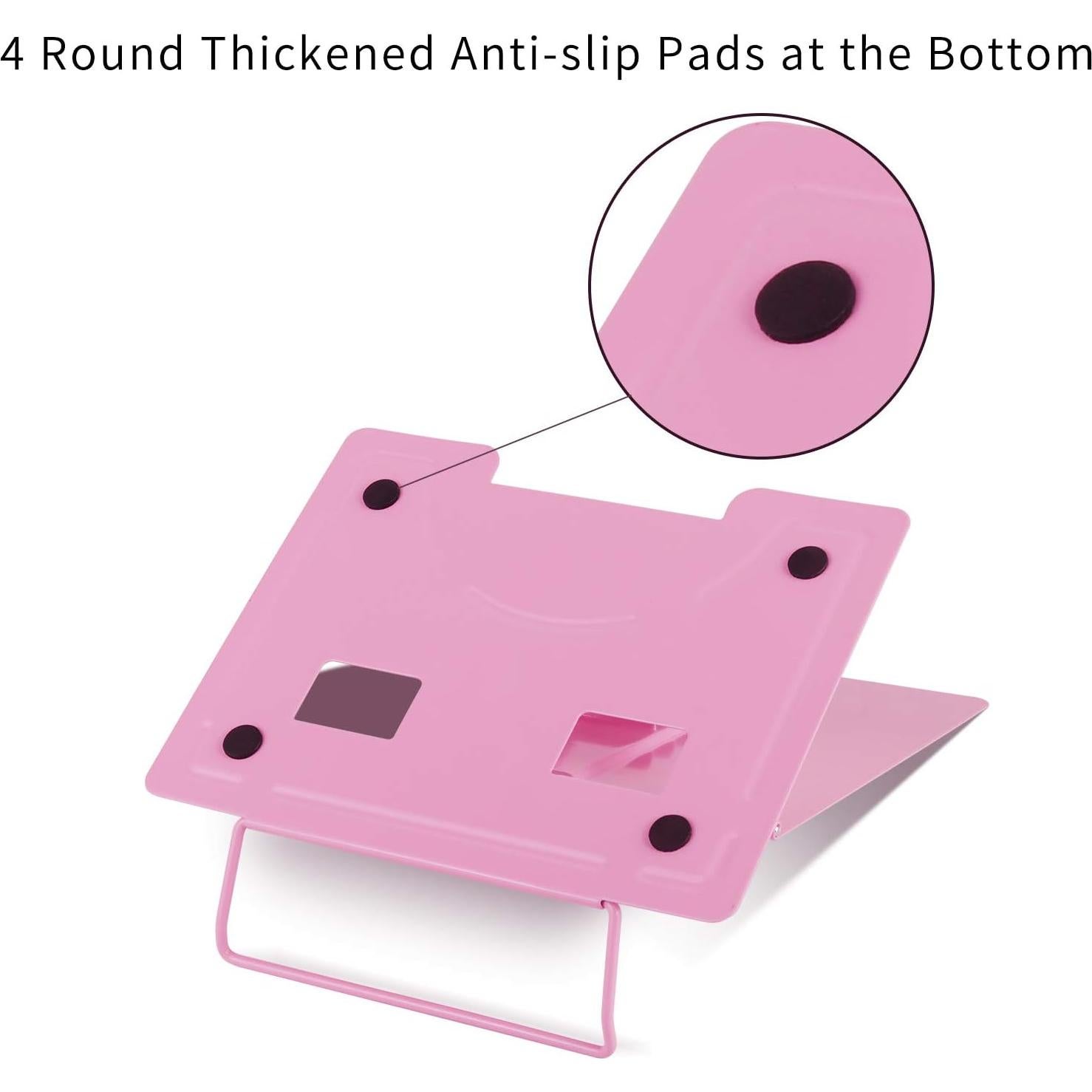 Soporte de Libro Ajustable Blizzow - Metal Plegable Rosa