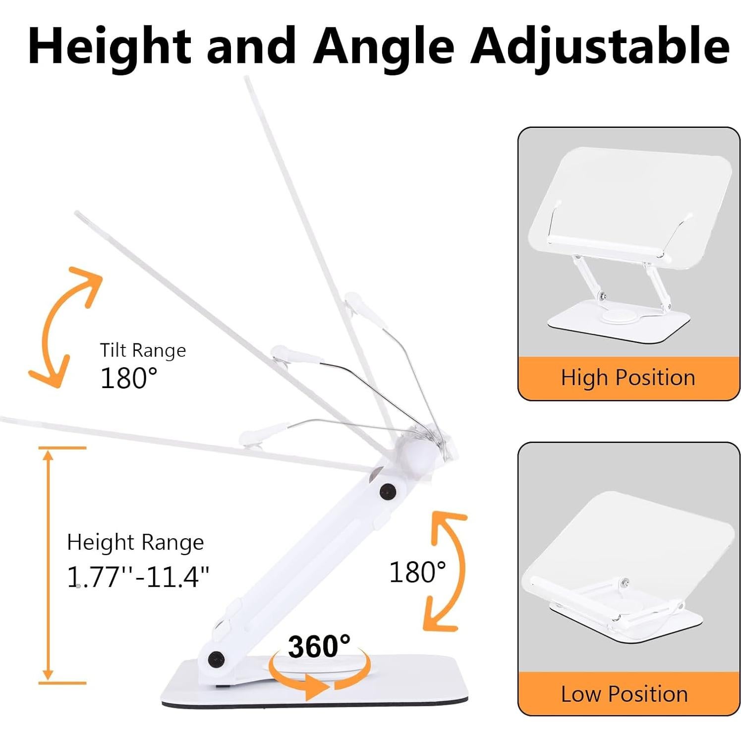 Soporte de Libro Ajustable ASIEIT de Acrílico 360° Plegable