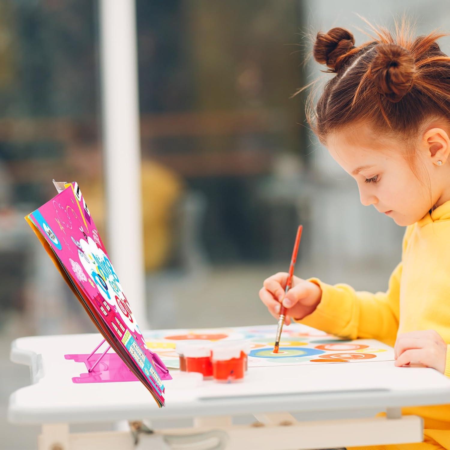 Soporte de Libro MSDADA Ajustable Metal Rojo Rosa 15x15.5cm