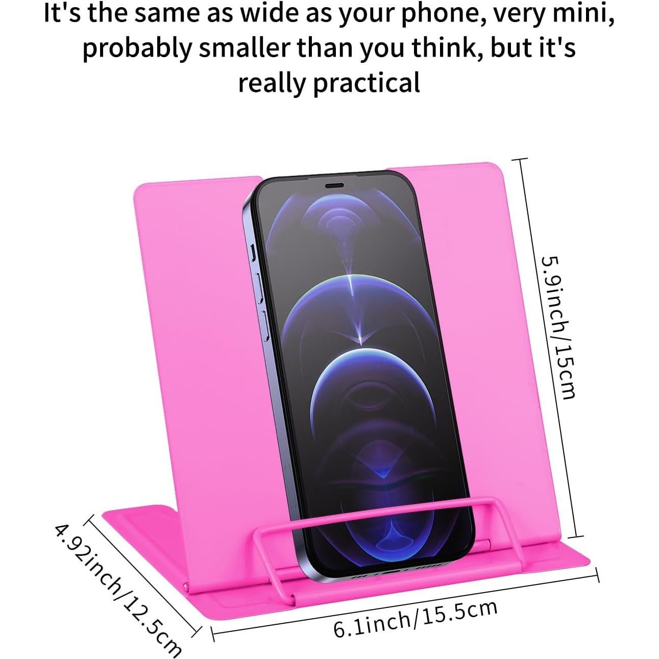 Soporte de Libro MSDADA Ajustable Metal Rojo Rosa 15x15.5cm