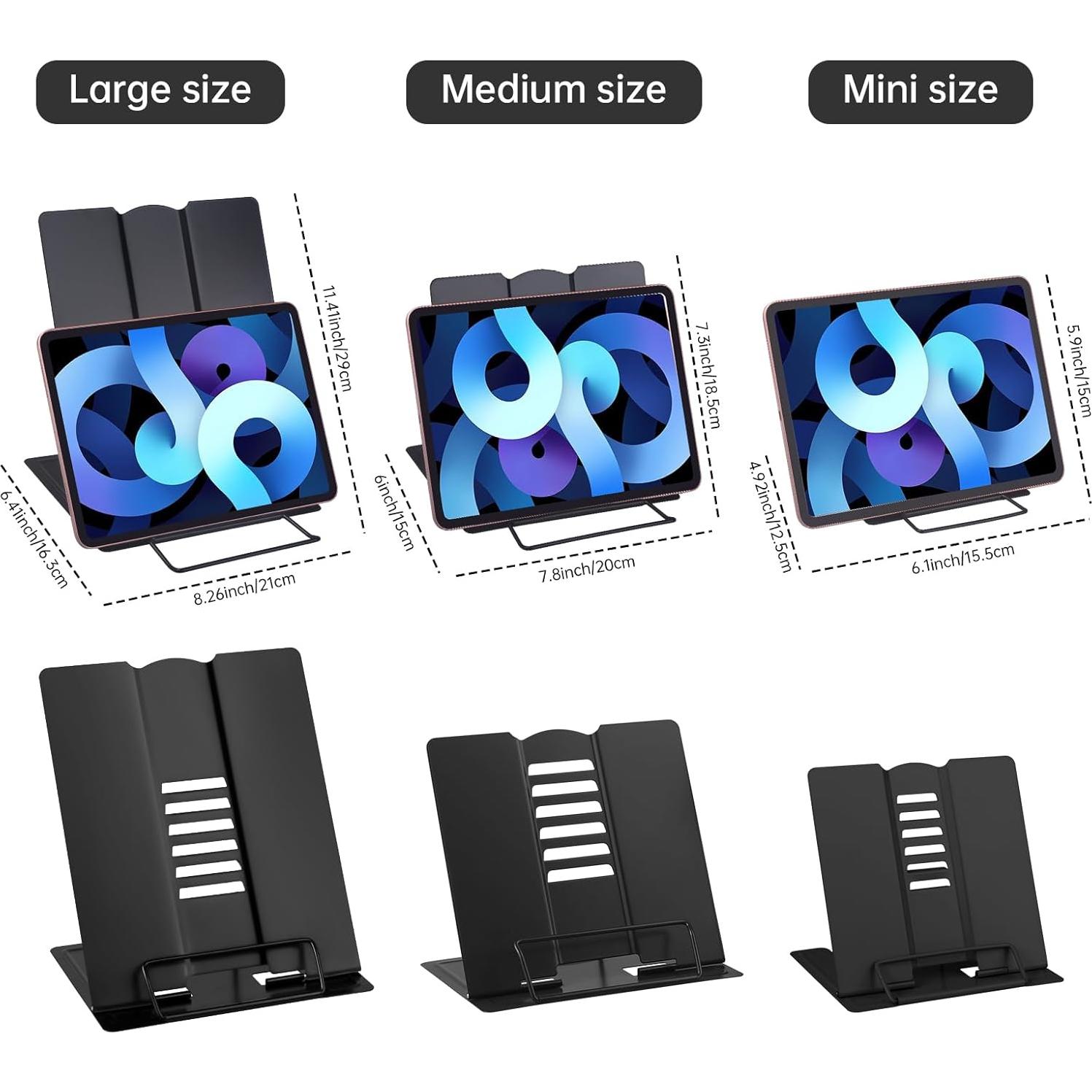 Soporte de Libro MSDADA Ajustable Metal Rojo Rosa 15x15.5cm