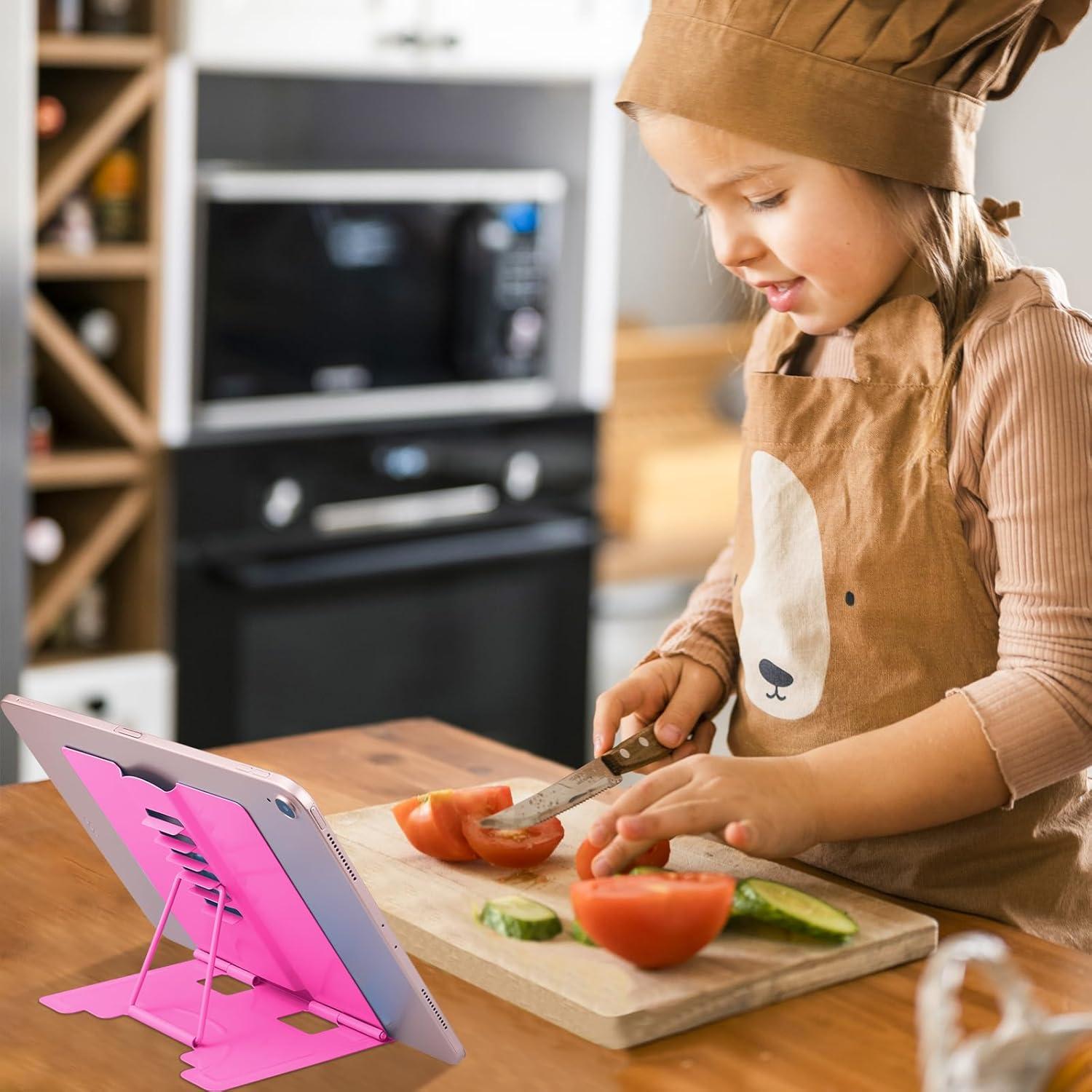 Soporte de Libro MSDADA Ajustable Metal Rojo Rosa 15x15.5cm