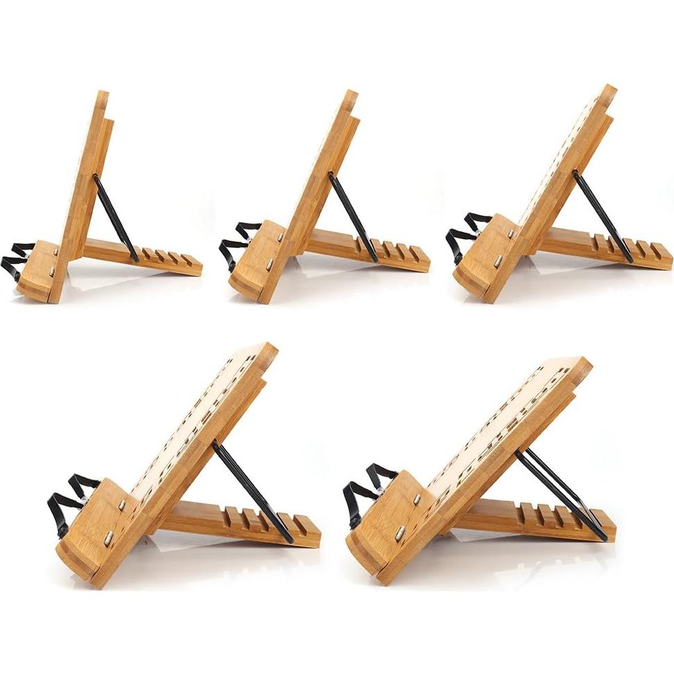 Soporte de Libro Plegable de Bambú Wishacc 28x20.5cm