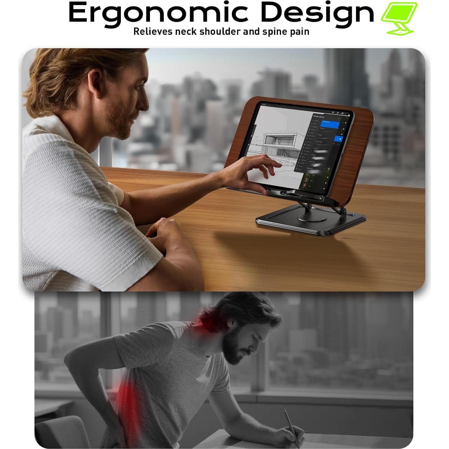 Soporte de Libros Ajustable LOXP RS-01 360° Plegable Negro