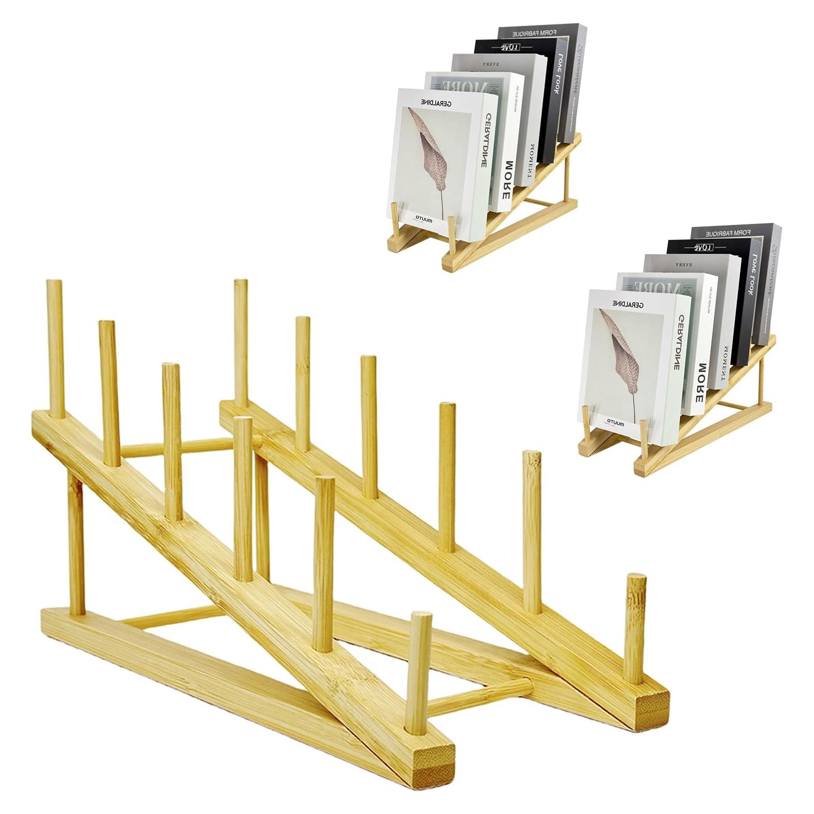 Soporte de Libro de Madera GYSLEOT 3 Pcs 5 Niveles Natural