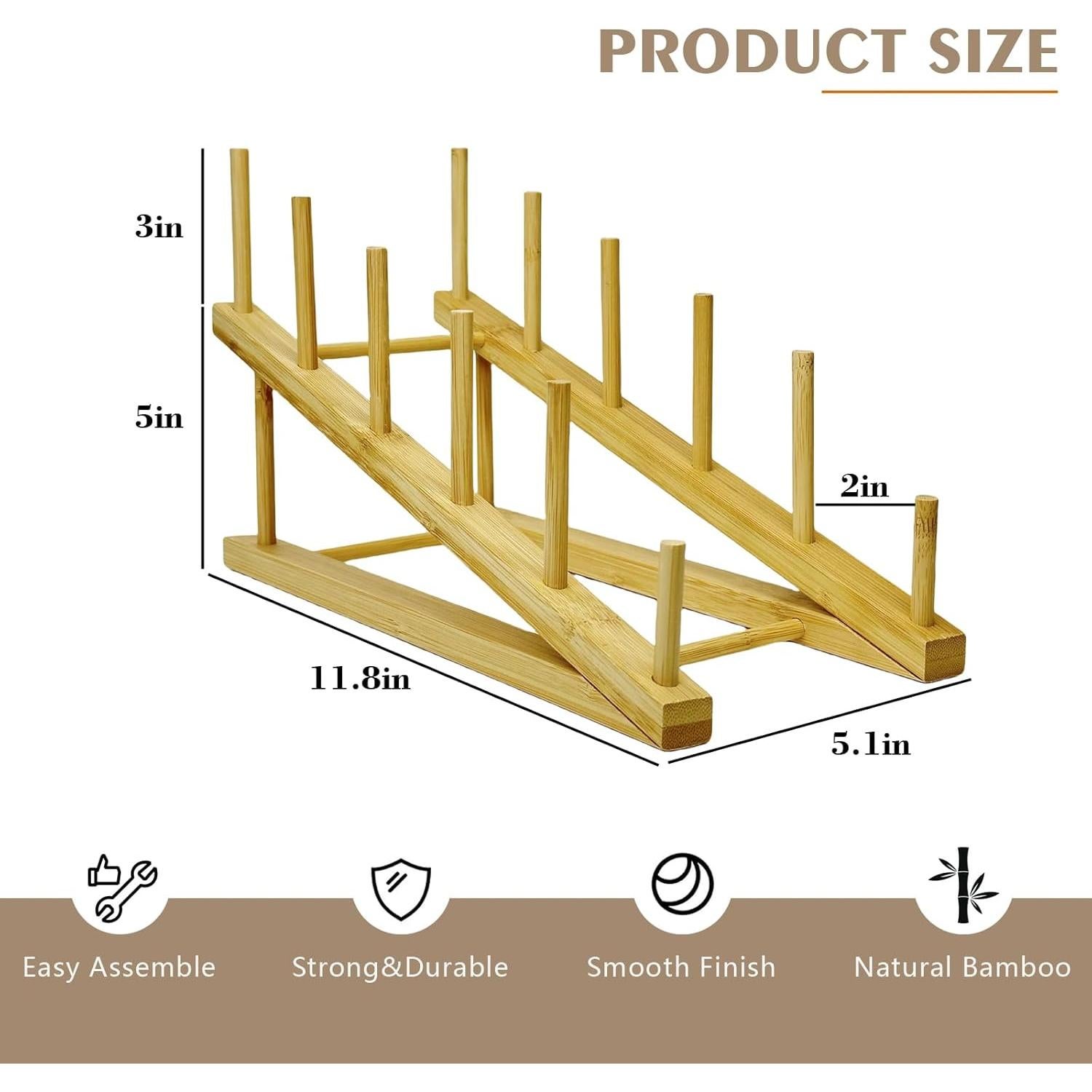 Soporte de Libro de Madera GYSLEOT 3 Pcs 5 Niveles Natural