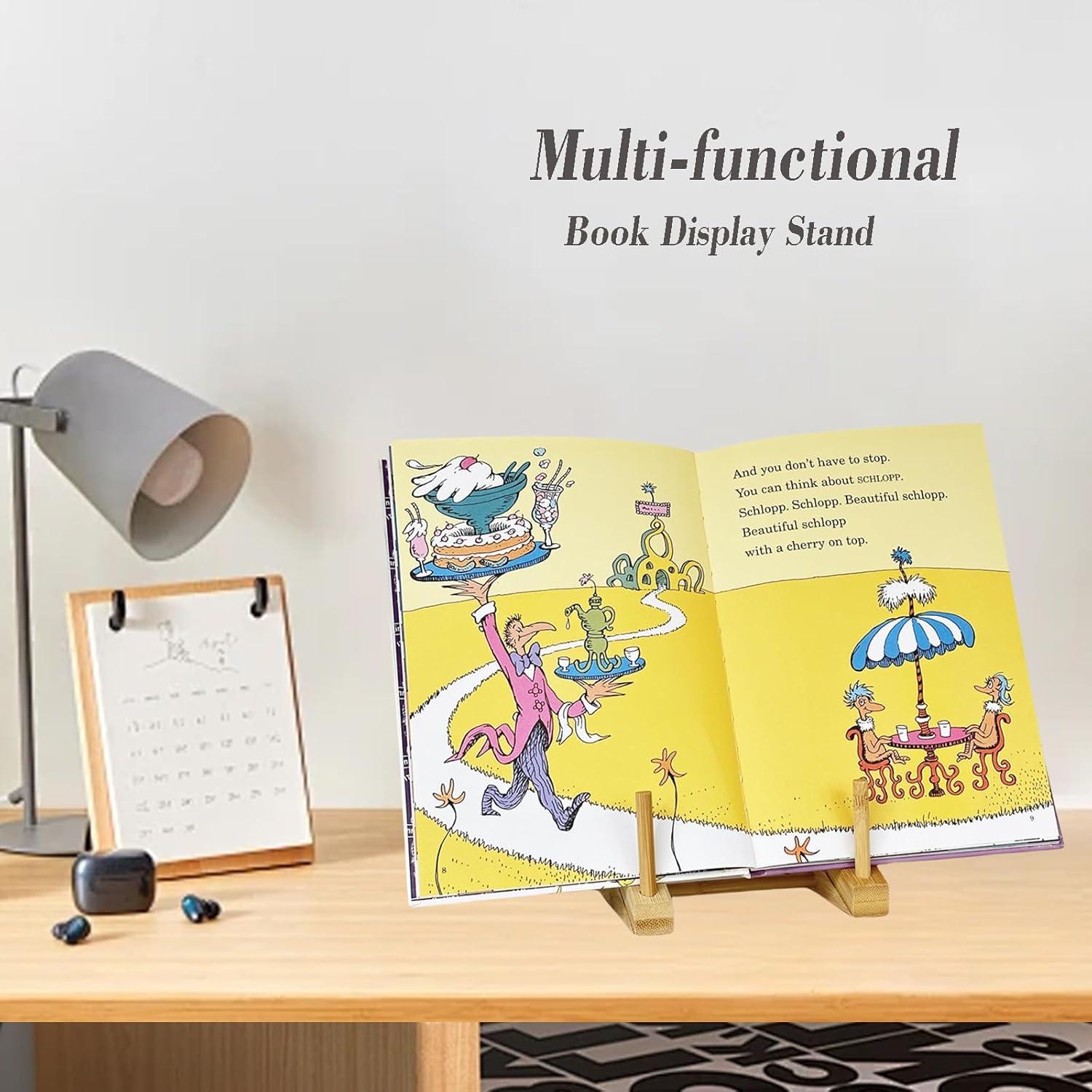 Soporte de Libro de Madera GYSLEOT 3 Pcs 5 Niveles Natural