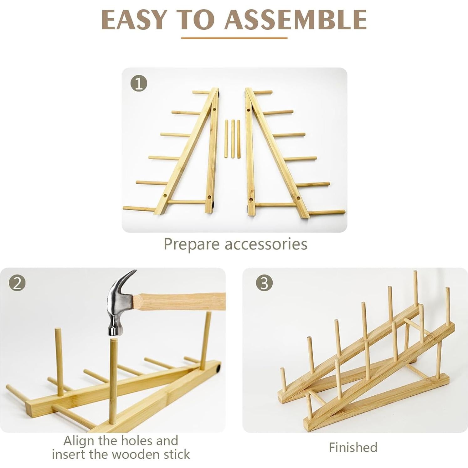 Soporte de Libro de Madera GYSLEOT 3 Pcs 5 Niveles Natural