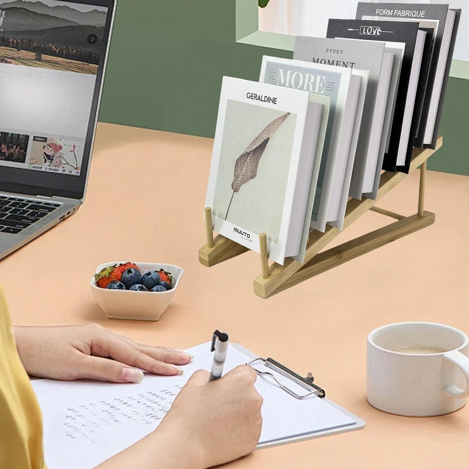 Soporte de Libro de Madera GYSLEOT 3 Pcs 5 Niveles Natural