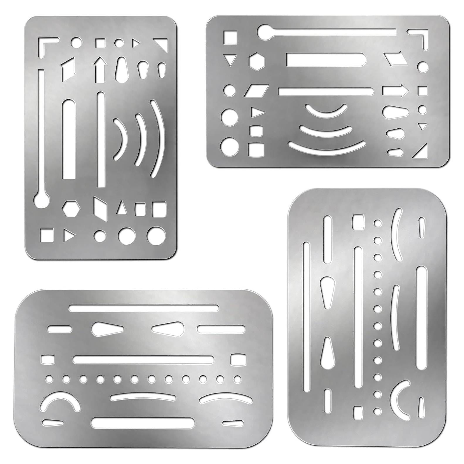 Plantilla de Dibujo Clabby 4 Piezas Acero Inoxidable 26/27 Aberturas