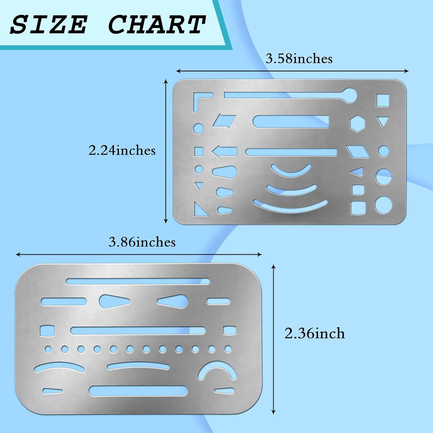 Plantilla de Dibujo Clabby 4 Piezas Acero Inoxidable 26/27 Aberturas