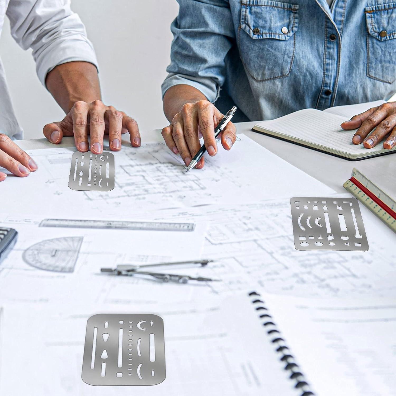 Plantilla de Dibujo Clabby 4 Piezas Acero Inoxidable 26/27 Aberturas