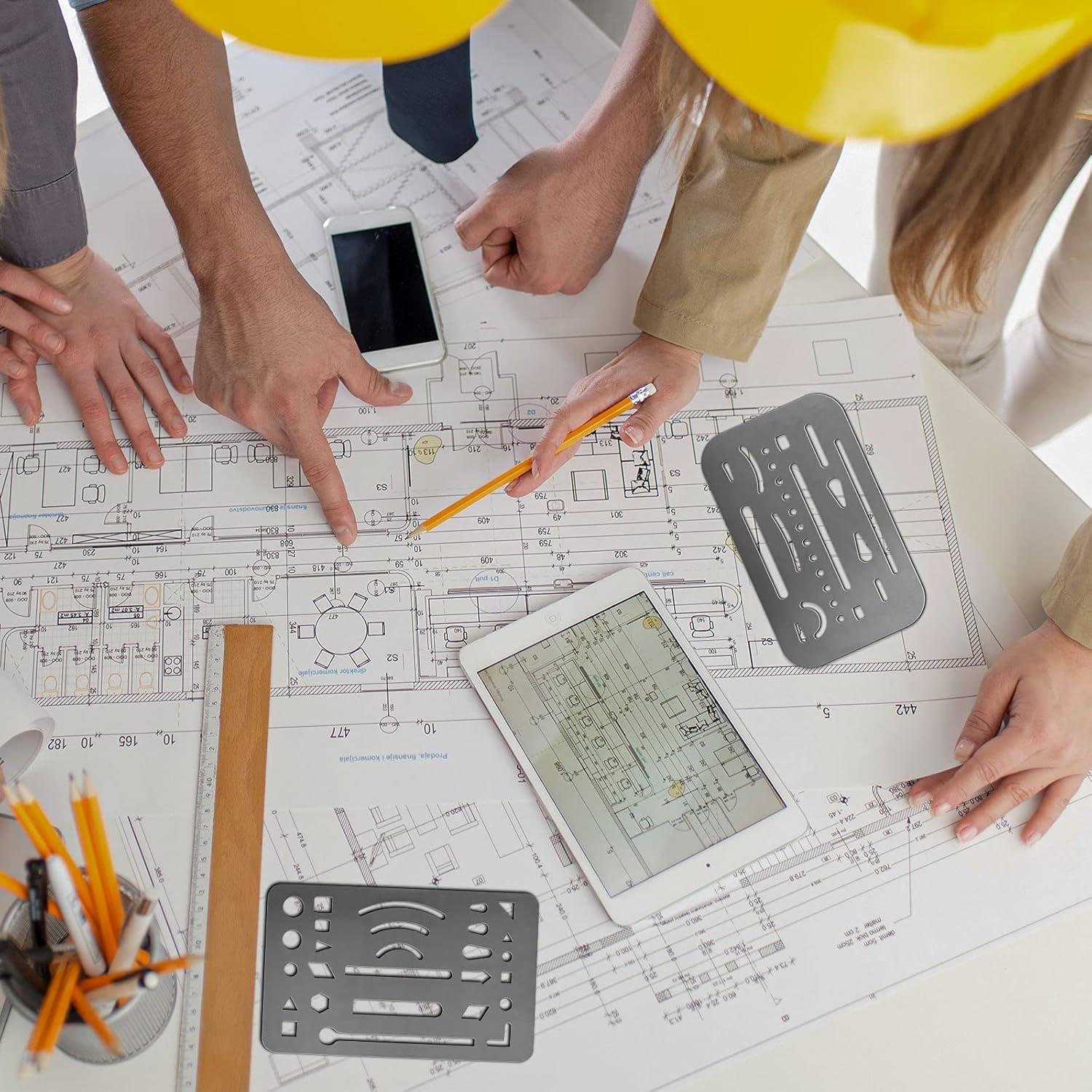 Plantilla de Dibujo Clabby 4 Piezas Acero Inoxidable 26/27 Aberturas