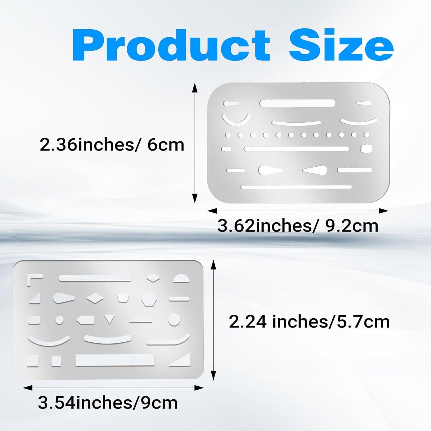 Set de Plantillas de Dibujo Acero Inoxidable 4 Piezas