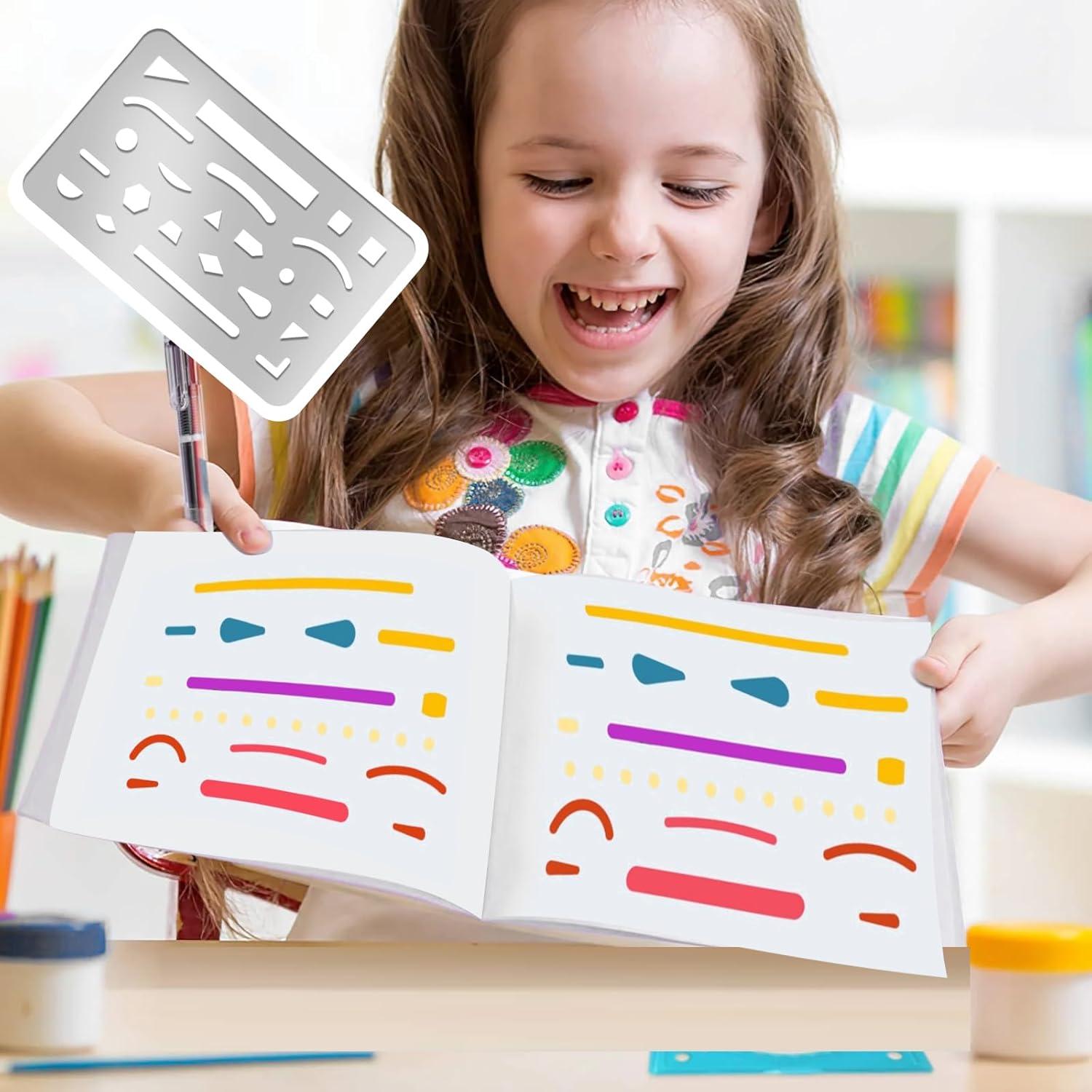 Set de Plantillas de Dibujo Acero Inoxidable 4 Piezas