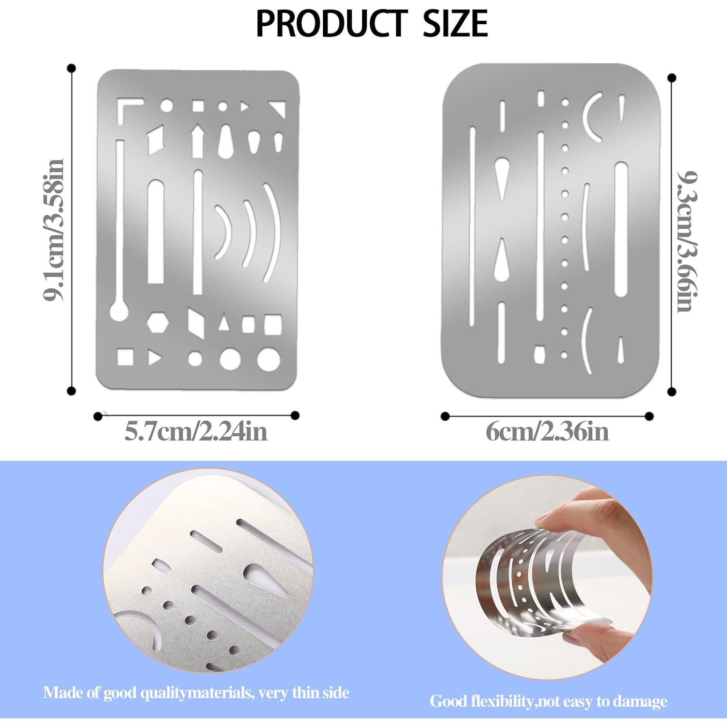 Plantilla de Escudo de Borrado KALIONE - Acero Inoxidable 4 Piezas