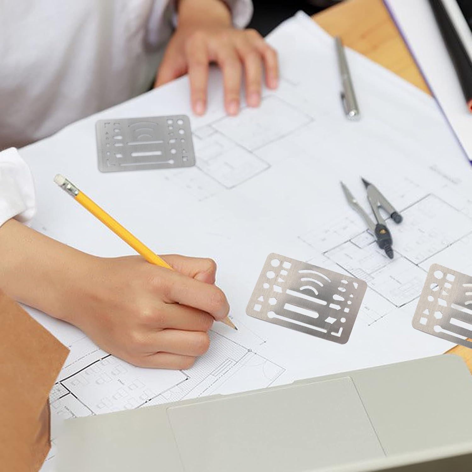 Plantilla de Escudo de Borrado KALIONE - Acero Inoxidable 4 Piezas