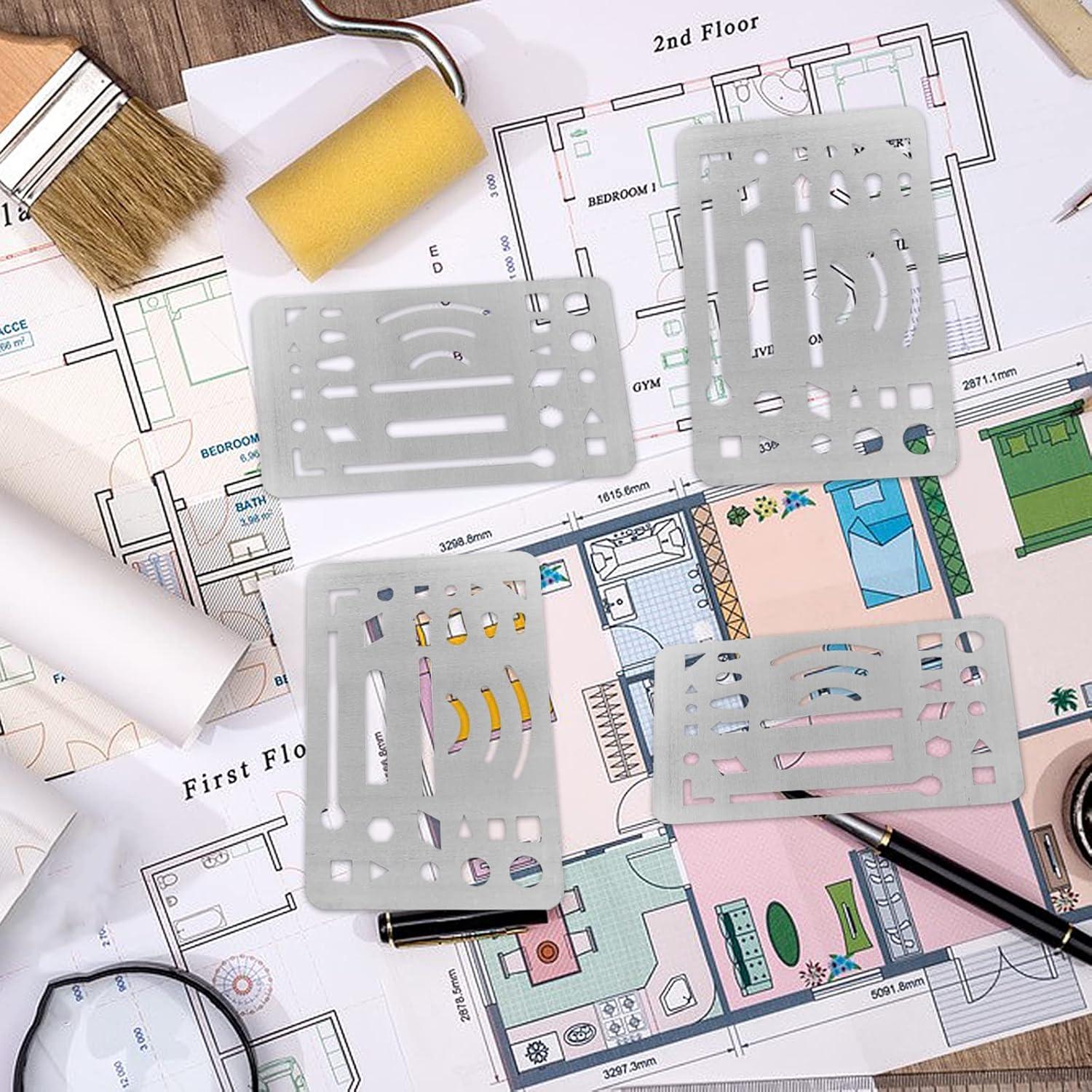 Plantilla de Escudo de Borrado KALIONE - Acero Inoxidable 4 Piezas