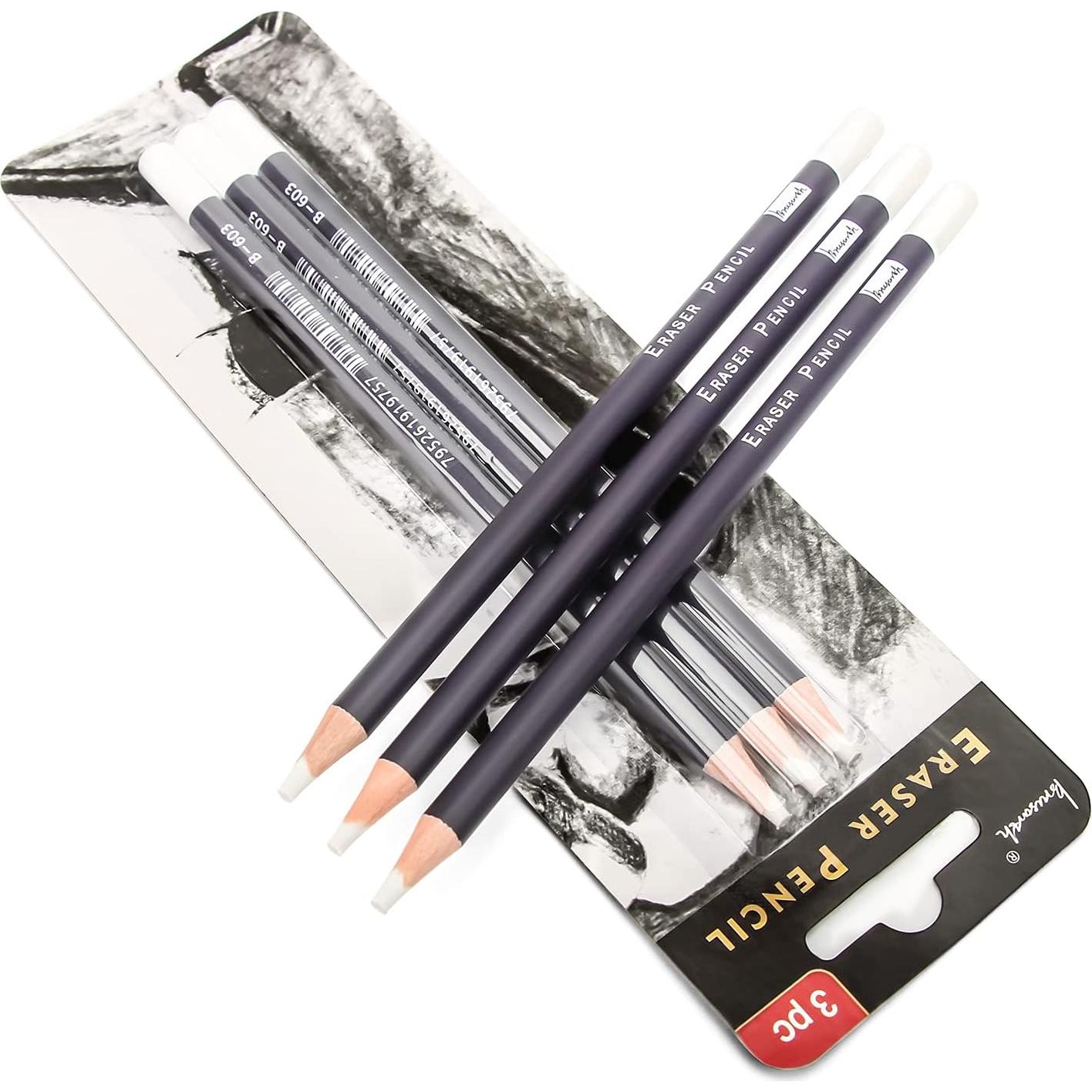 Juego de Gomas de Borrar Brusarth - 3 Piezas para Dibujo Fino