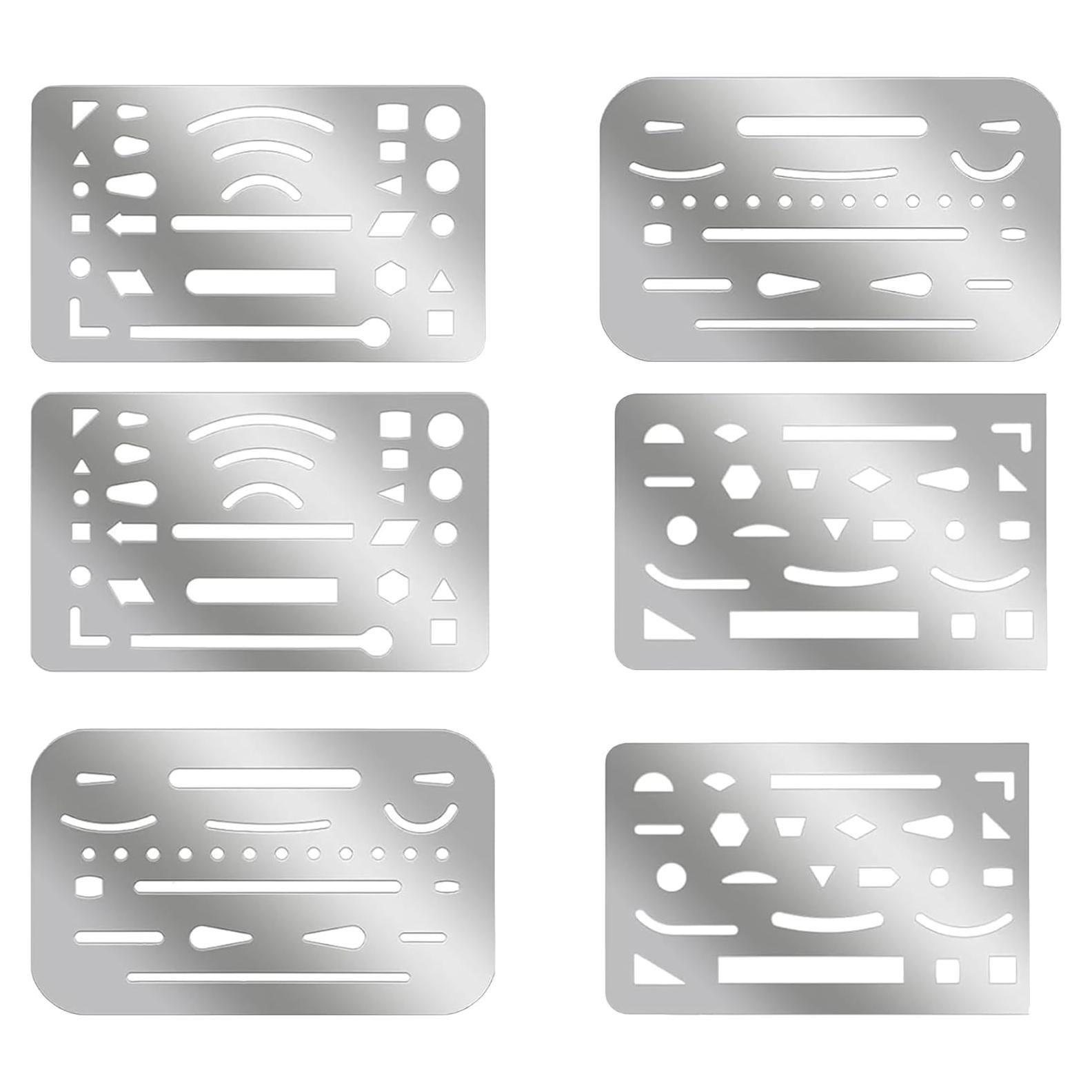 Set de 6 Plantillas de Borrador Acero Inoxidable Luhaomisky