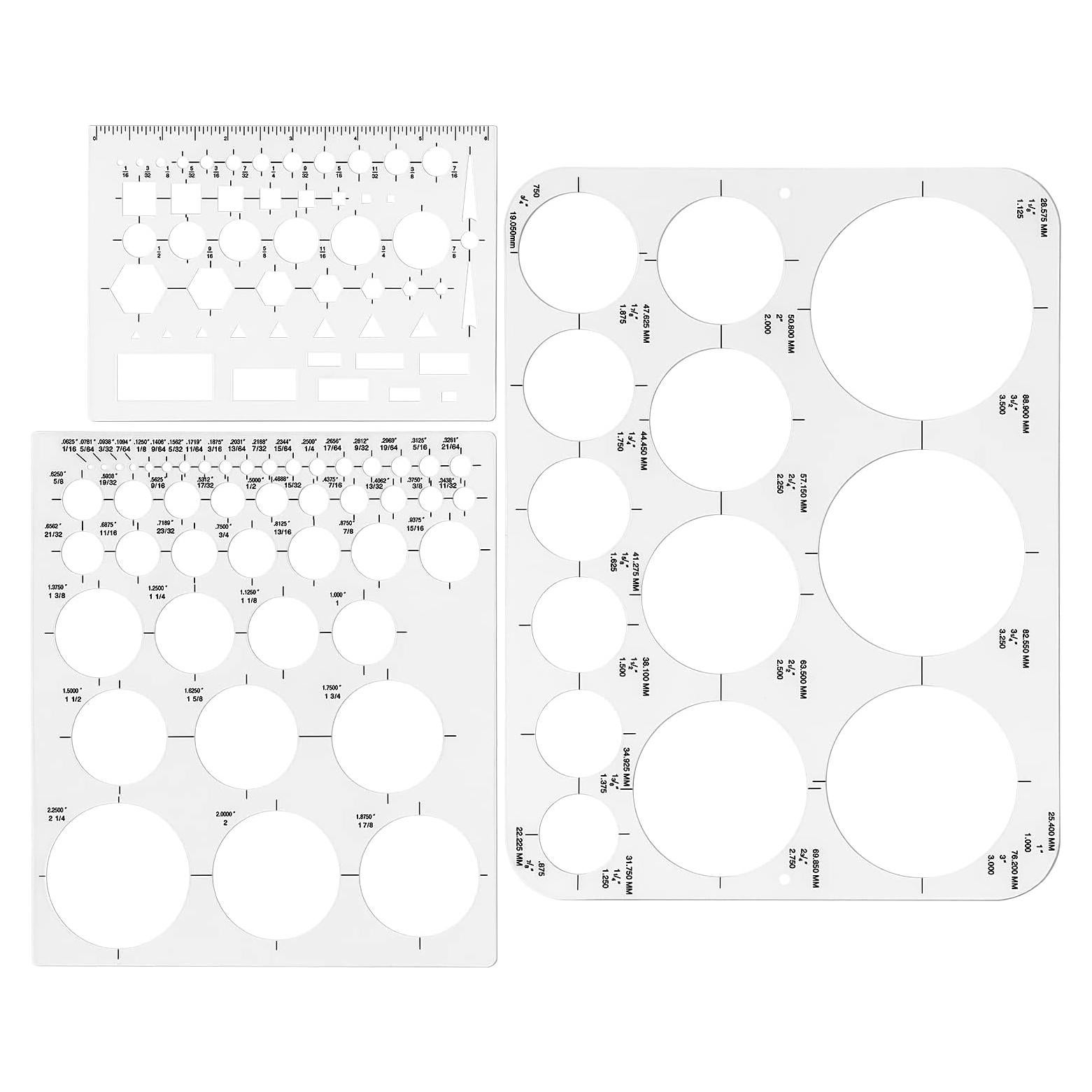 Plantilla de Círculo Tamaki - Paquete de 3, Dibujo Escolar y Profesional