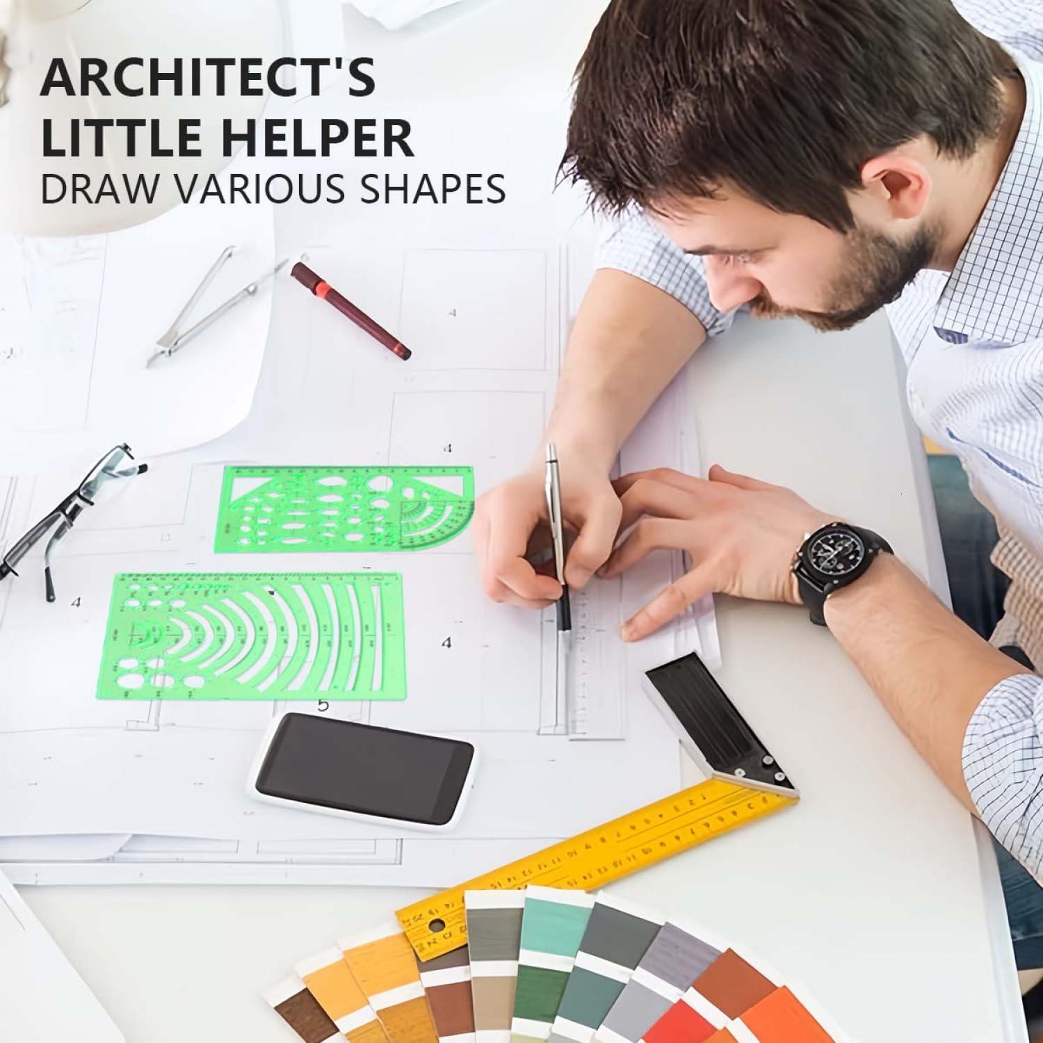 Plantillas de Dibujo Geométrico SenseYo - 7 Piezas
