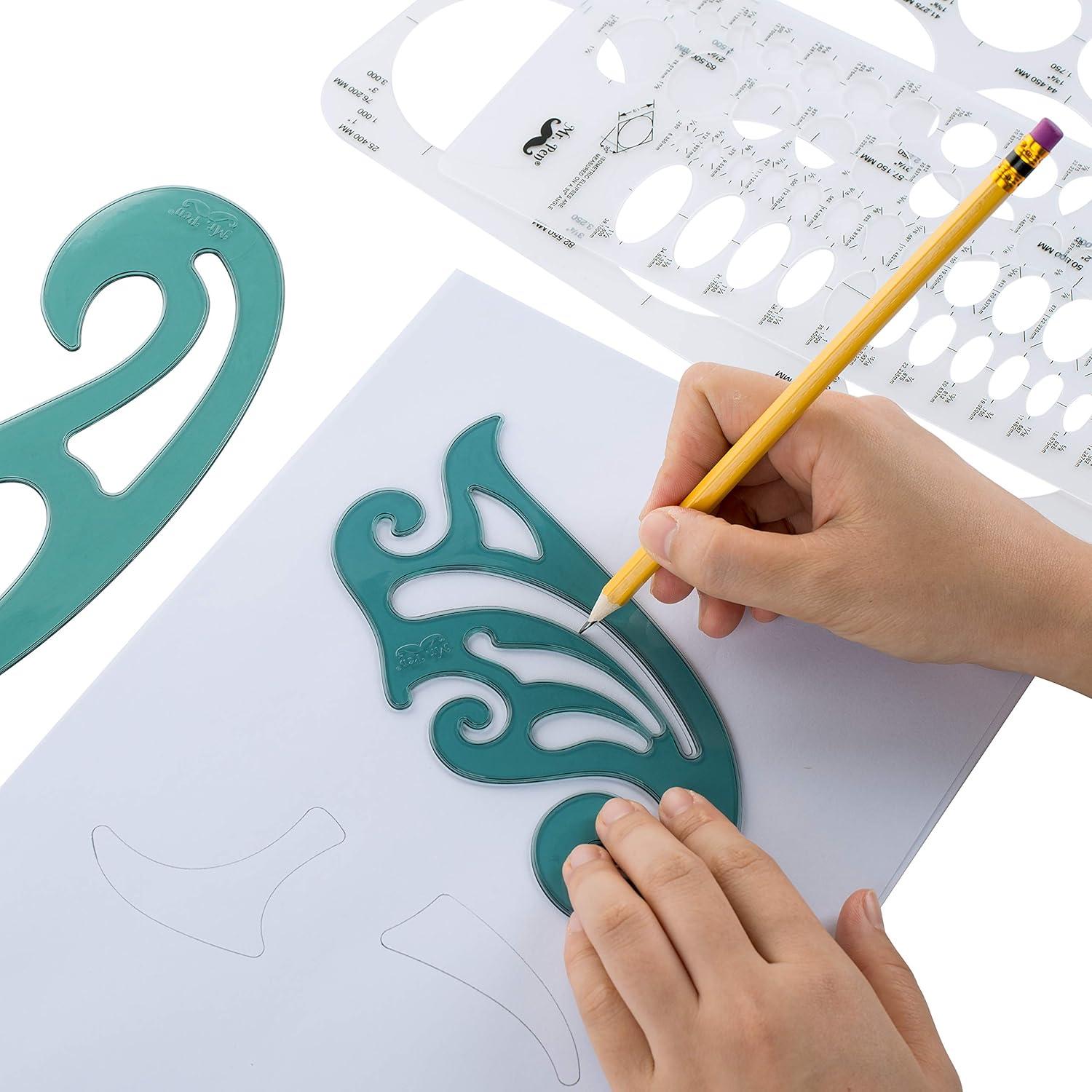 Plantillas de Dibujo Mr. Pen - Curva Francesa y Elipse 6 Pzas