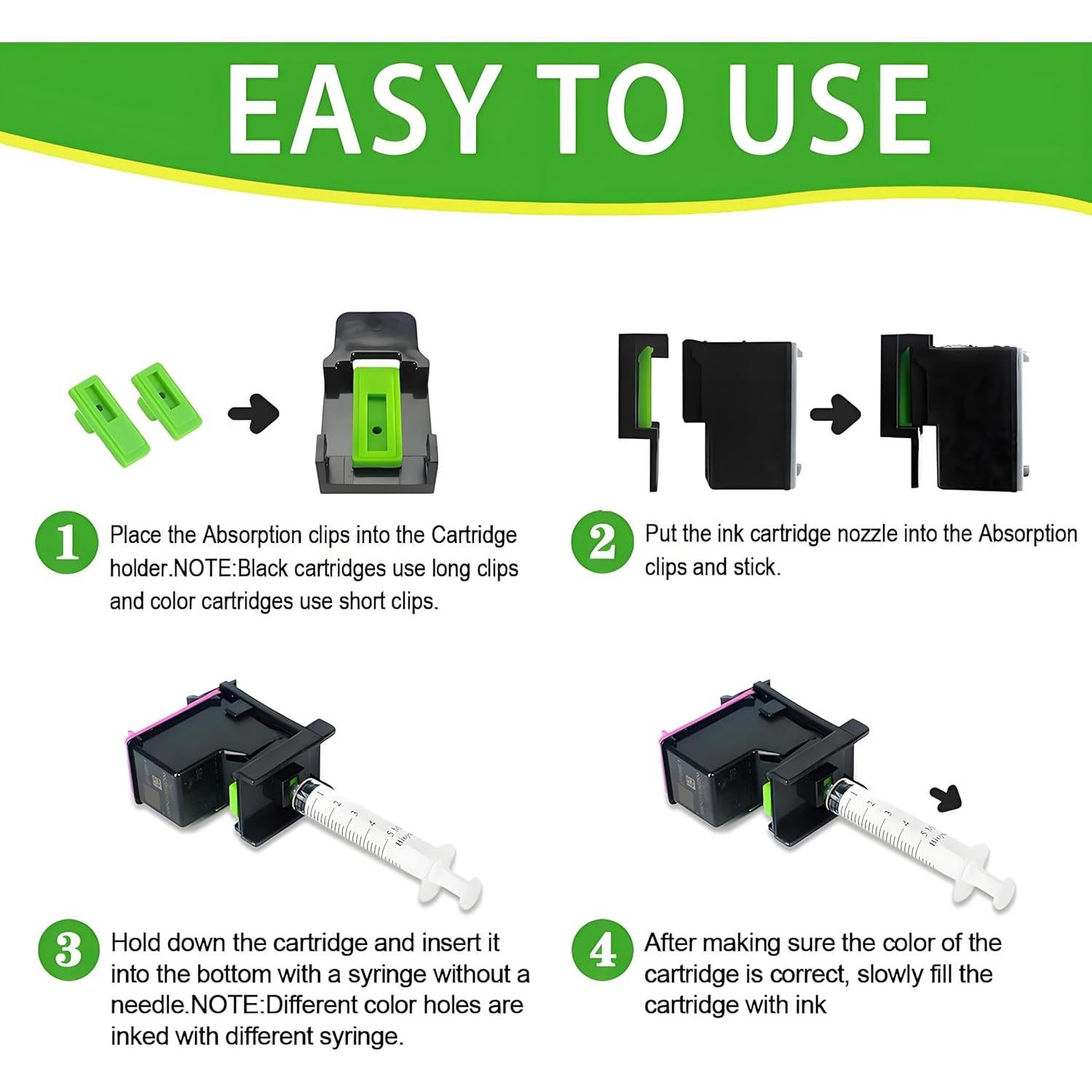 Kit de Herramientas de Recarga de Tinta KSI 5 en 1 para HP