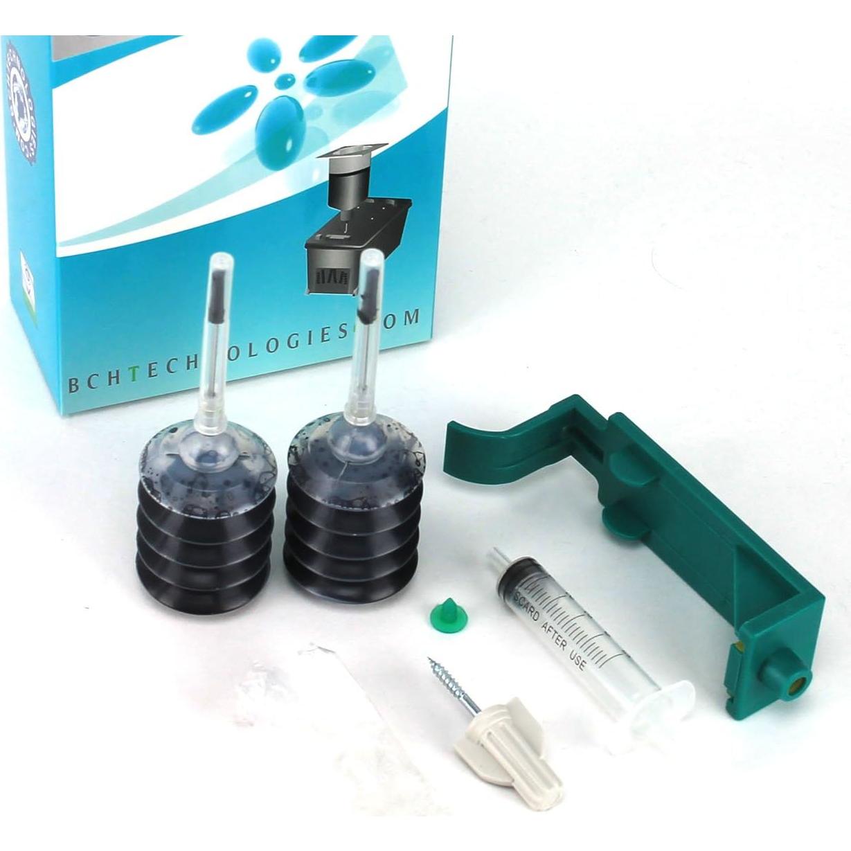 Kit de Recarga de Tinta Pigmentada BCH para Cartuchos HP 15, 40, 45 - 2x30ml