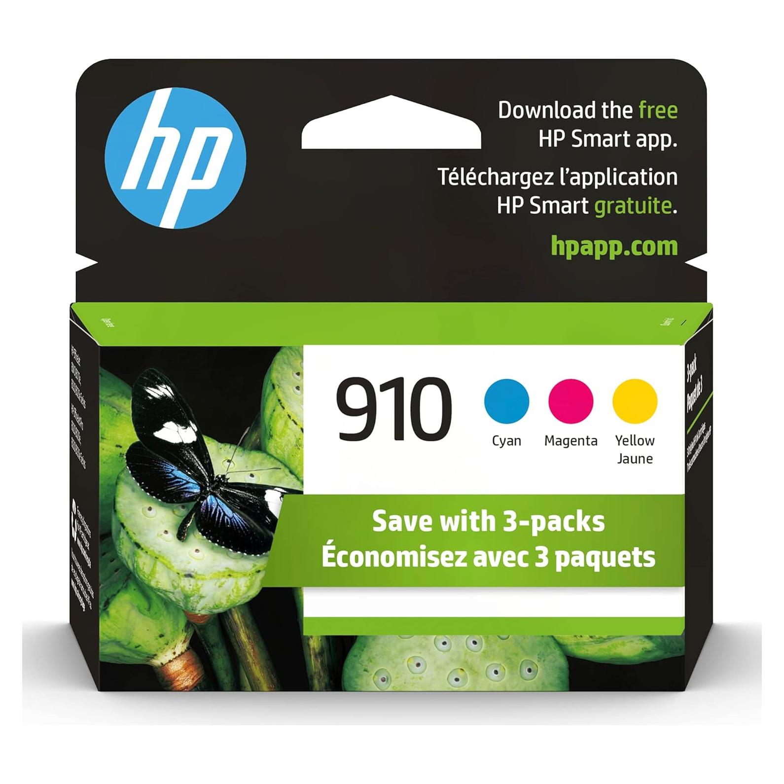 Cartuchos de Tinta Original HP 910 Cian, Magenta, Amarillo - 3 Cuenta