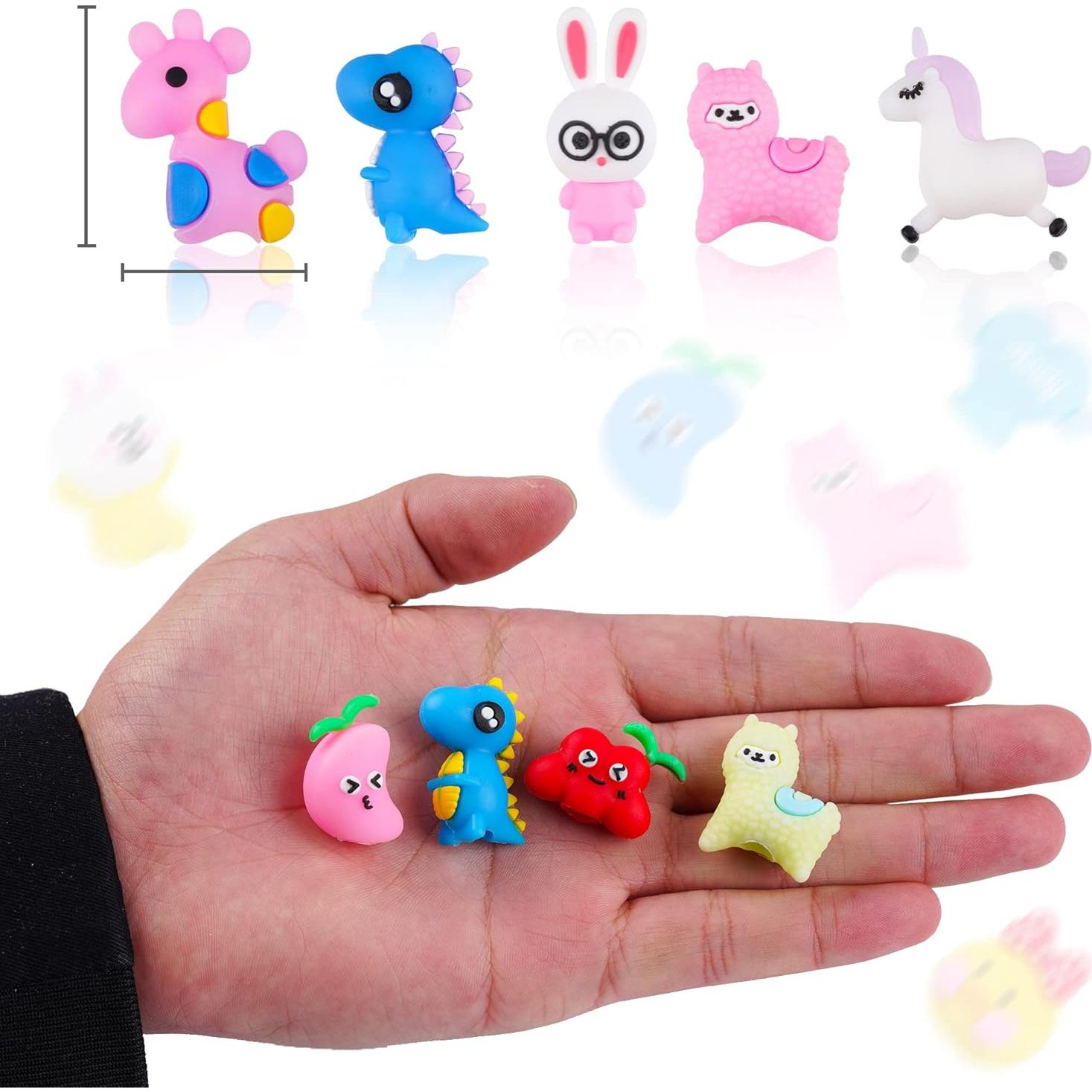 100 Adornos de Lápiz de Silicona Kolewo4ever - Dinosaurios y Unicornio