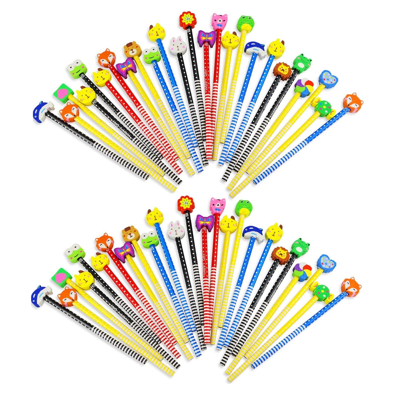 Paquete de 50 lápices de colores Etmact con borradores