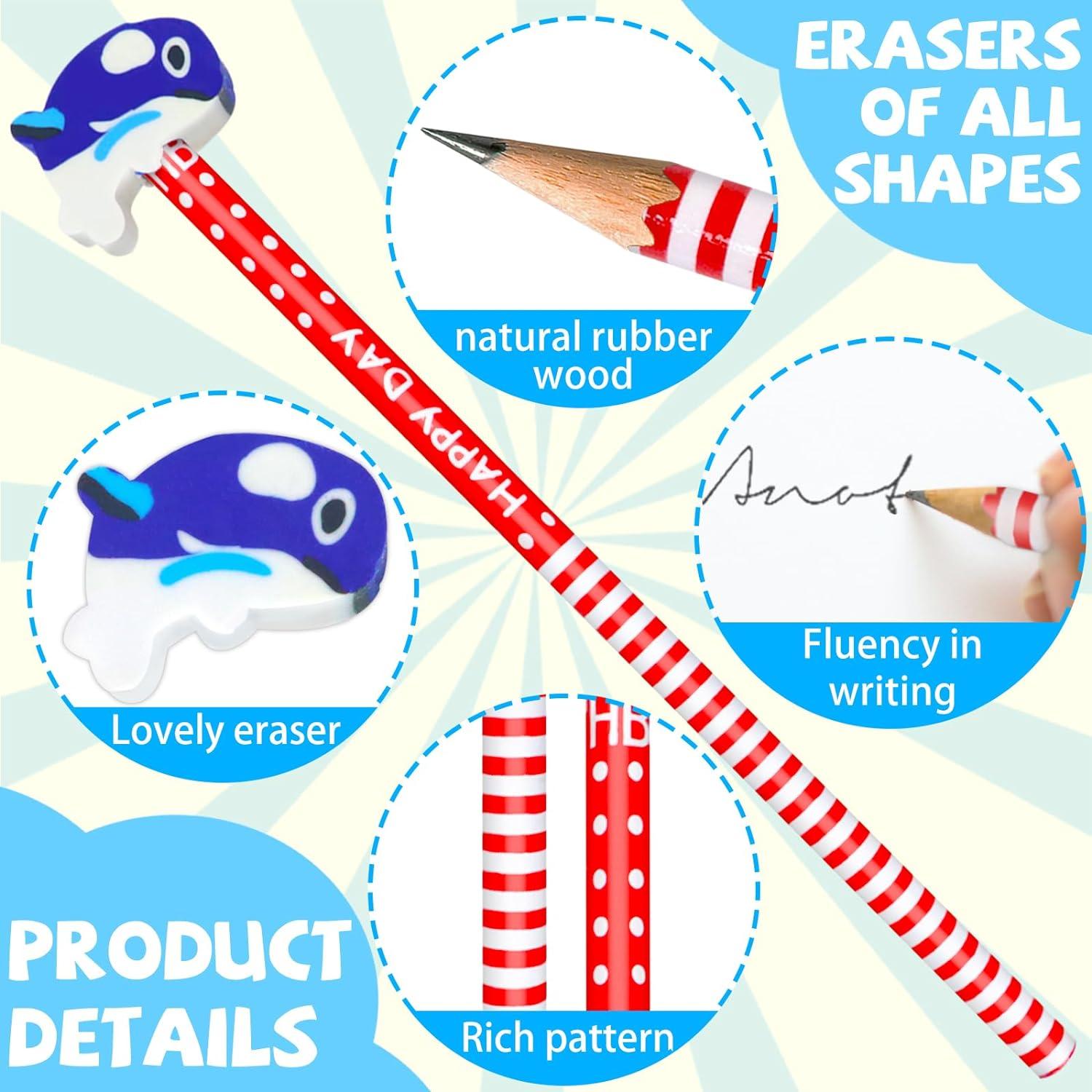 Paquete de 50 lápices de colores Etmact con borradores