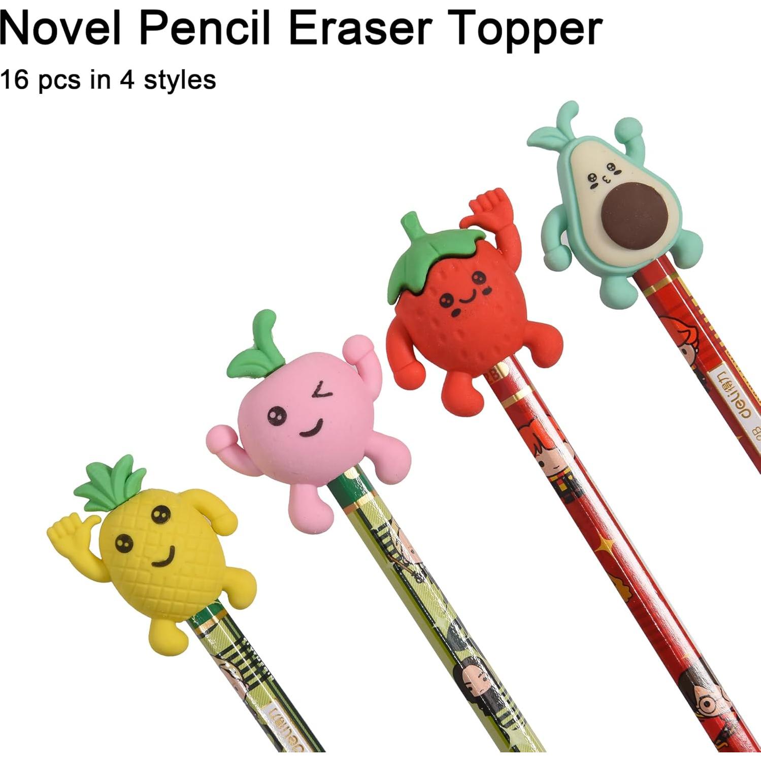 Borradores de Lápiz 3D Frutas HILAZA - 16 Piezas Coloridas