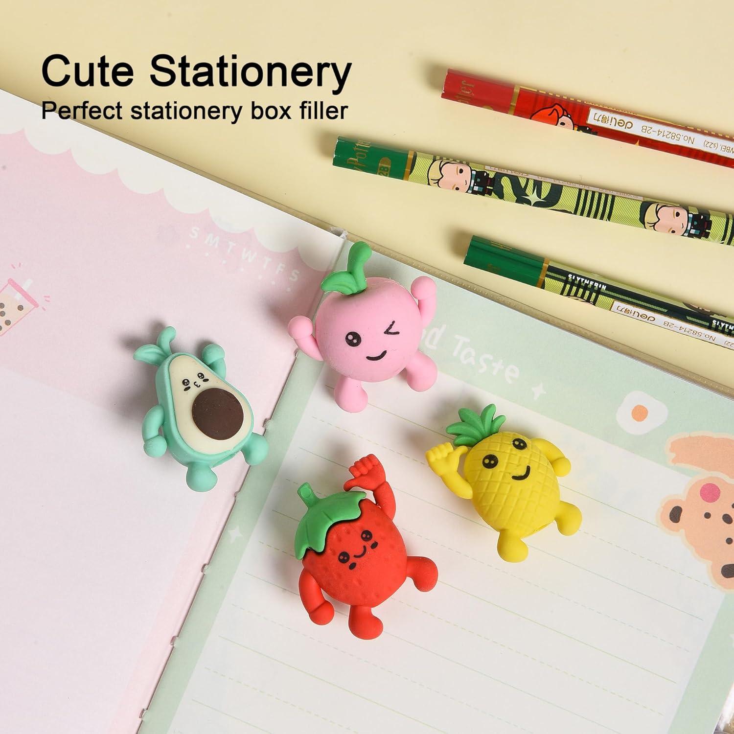 Borradores de Lápiz 3D Frutas HILAZA - 16 Piezas Coloridas