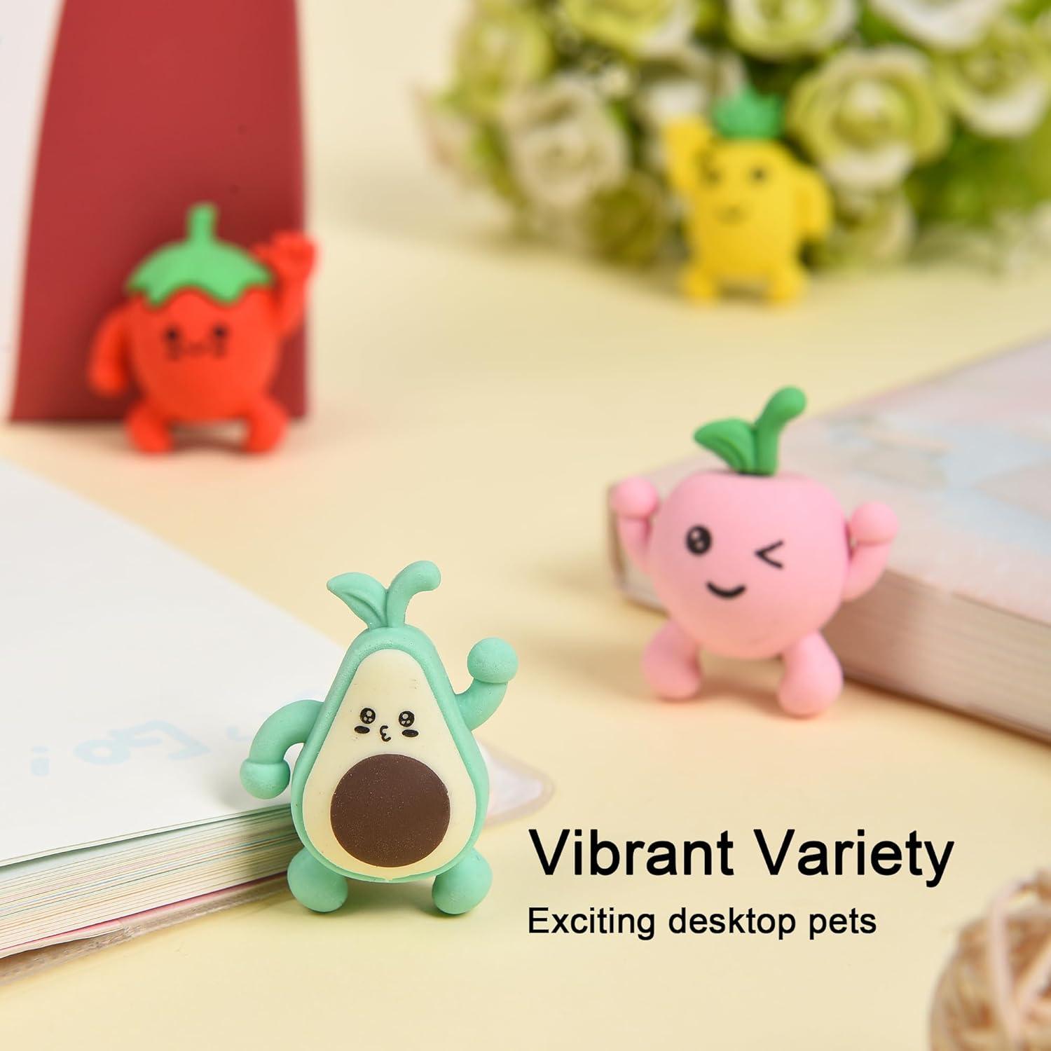 Borradores de Lápiz 3D Frutas HILAZA - 16 Piezas Coloridas