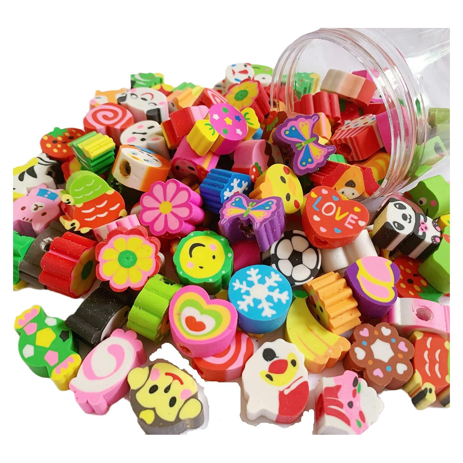 Borradores de Punta de Lápiz OZXTYO - Paquete de 50 Animales y Frutas