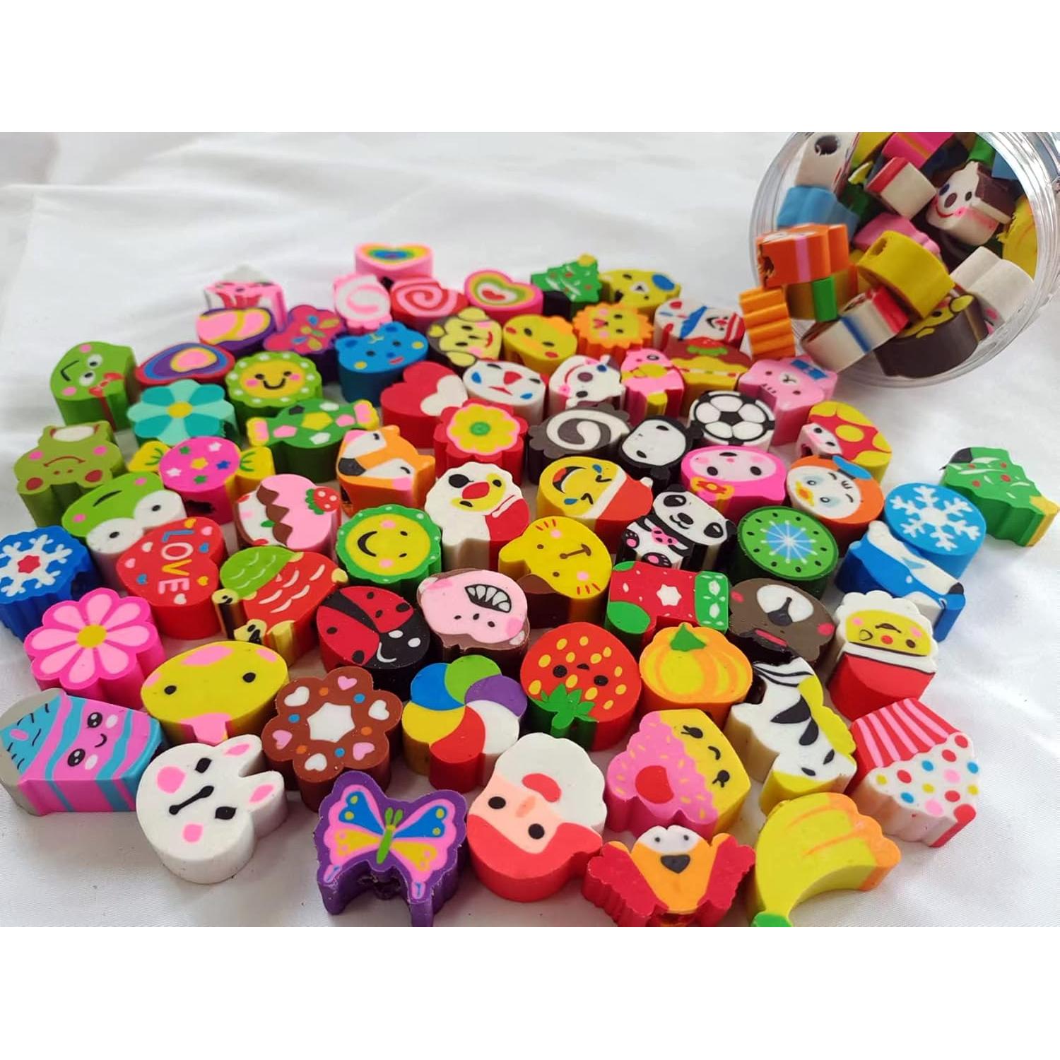 Borradores de Punta de Lápiz OZXTYO - Paquete de 50 Animales y Frutas