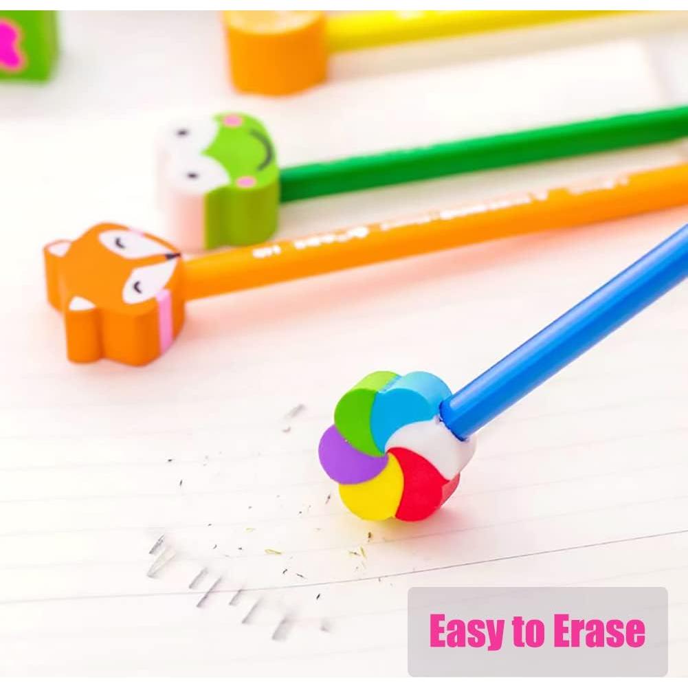 Borradores de Punta de Lápiz OZXTYO - Paquete de 50 Animales y Frutas