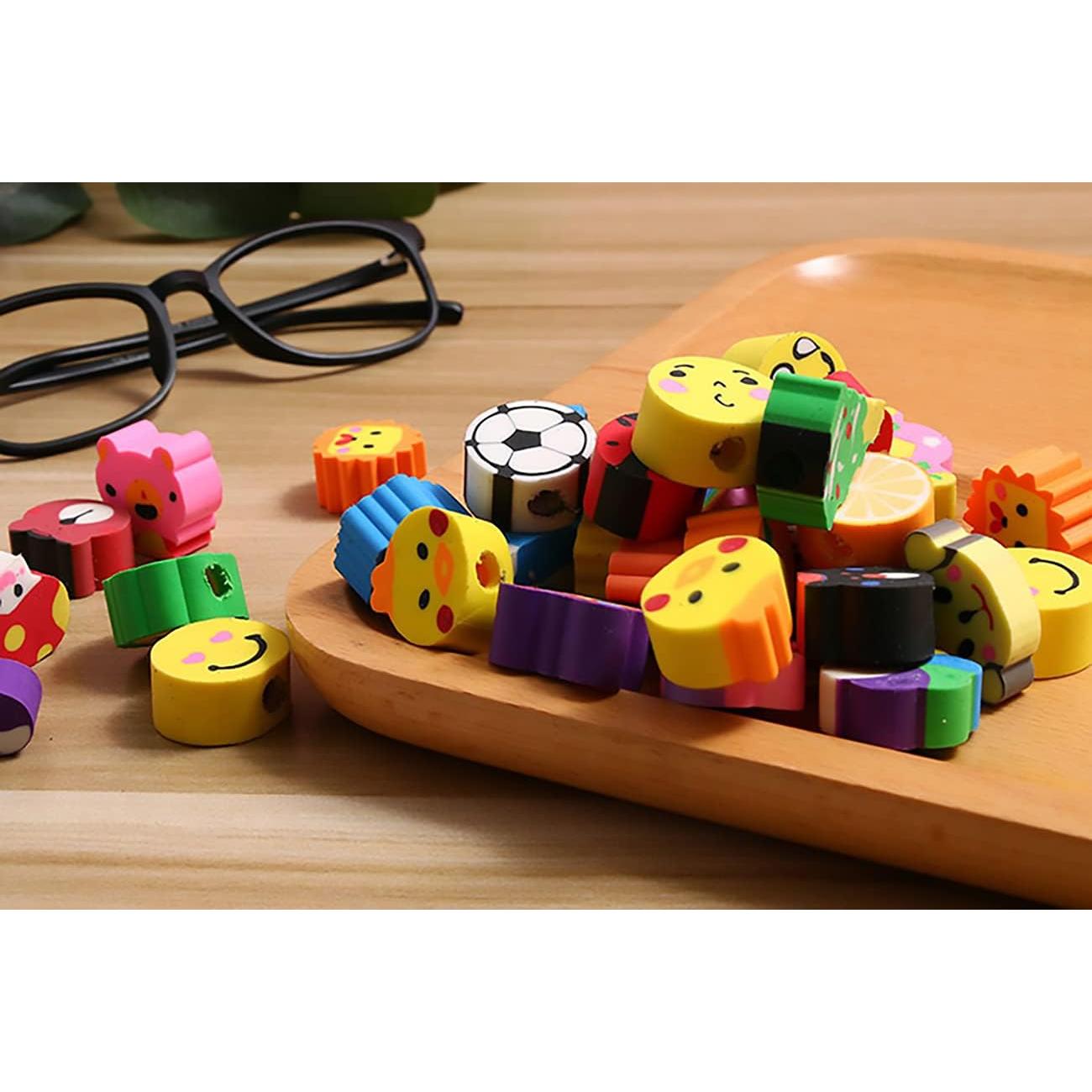 Borradores de Punta de Lápiz OZXTYO - Paquete de 50 Animales y Frutas