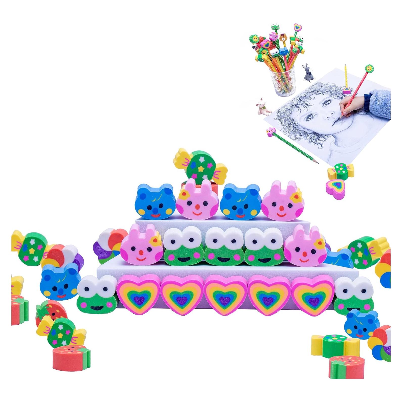 Borradores de lápiz RONDURE 35pcs en forma de corazón y animales