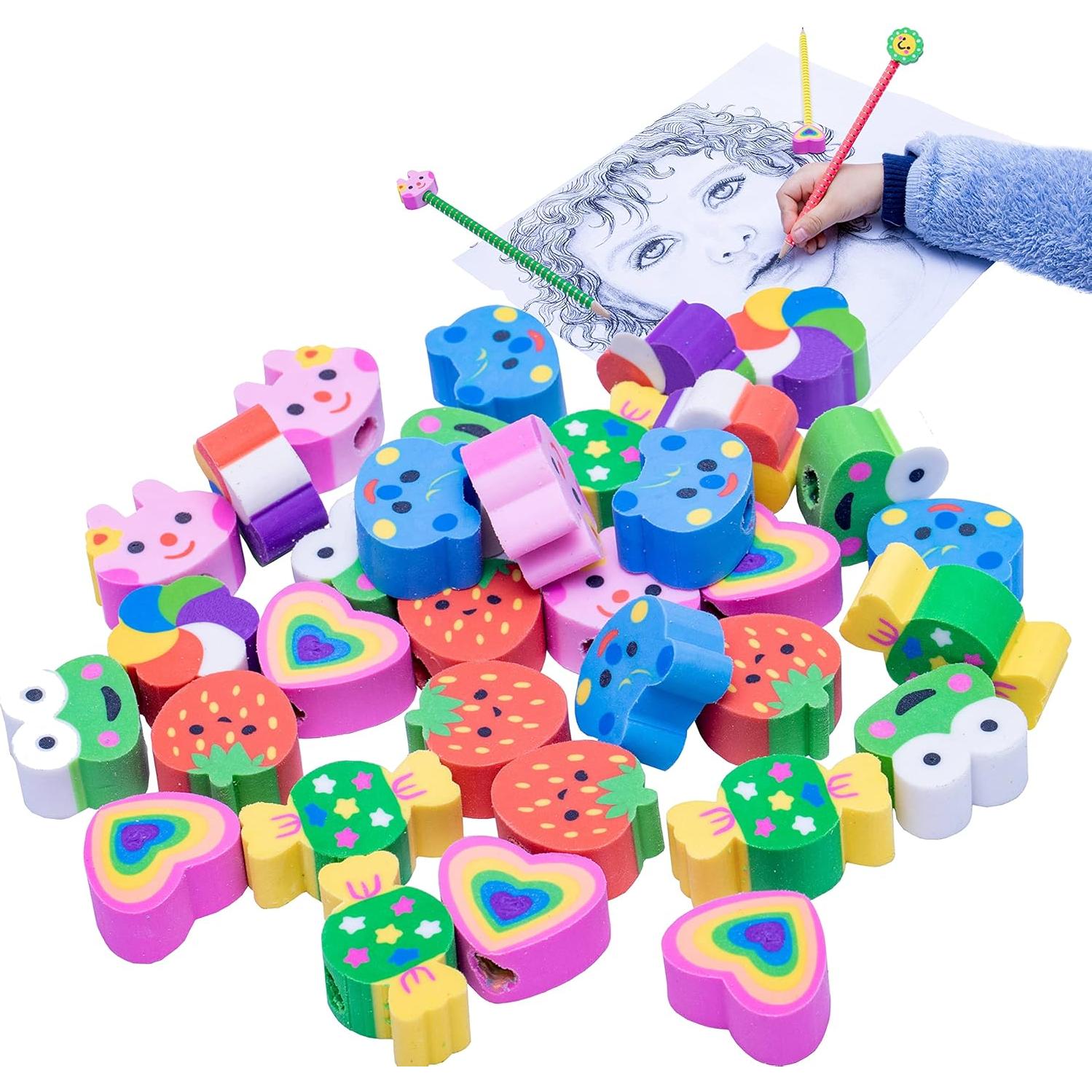 Borradores de lápiz RONDURE 35pcs en forma de corazón y animales