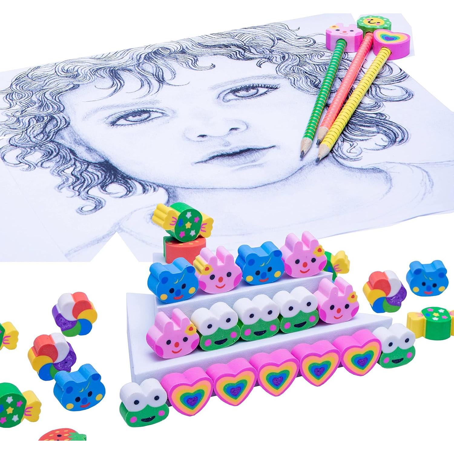 Borradores de lápiz RONDURE 35pcs en forma de corazón y animales