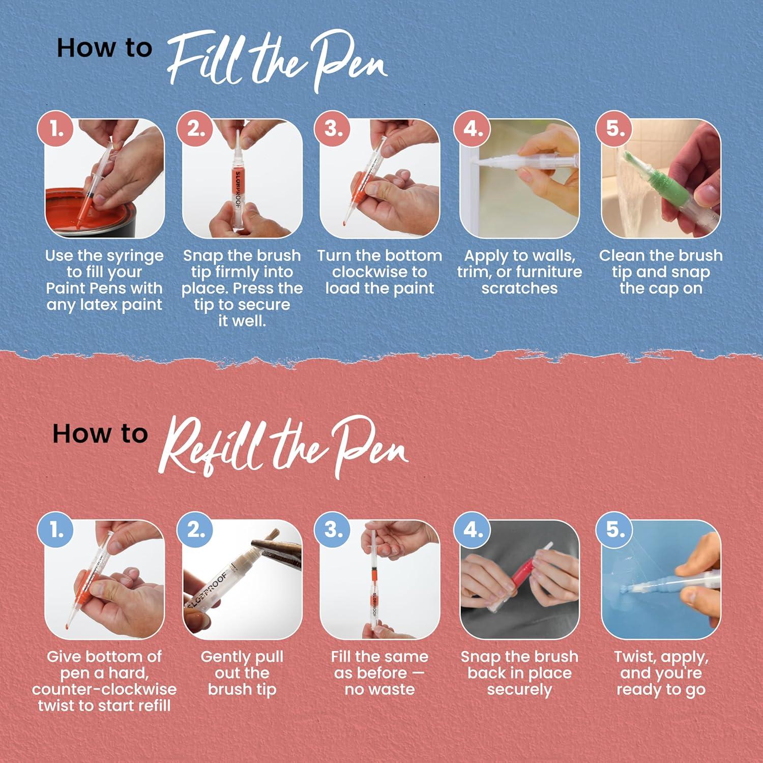 Bolígrafo de Pintura Reutilizable Slobproof - Paquete de 2