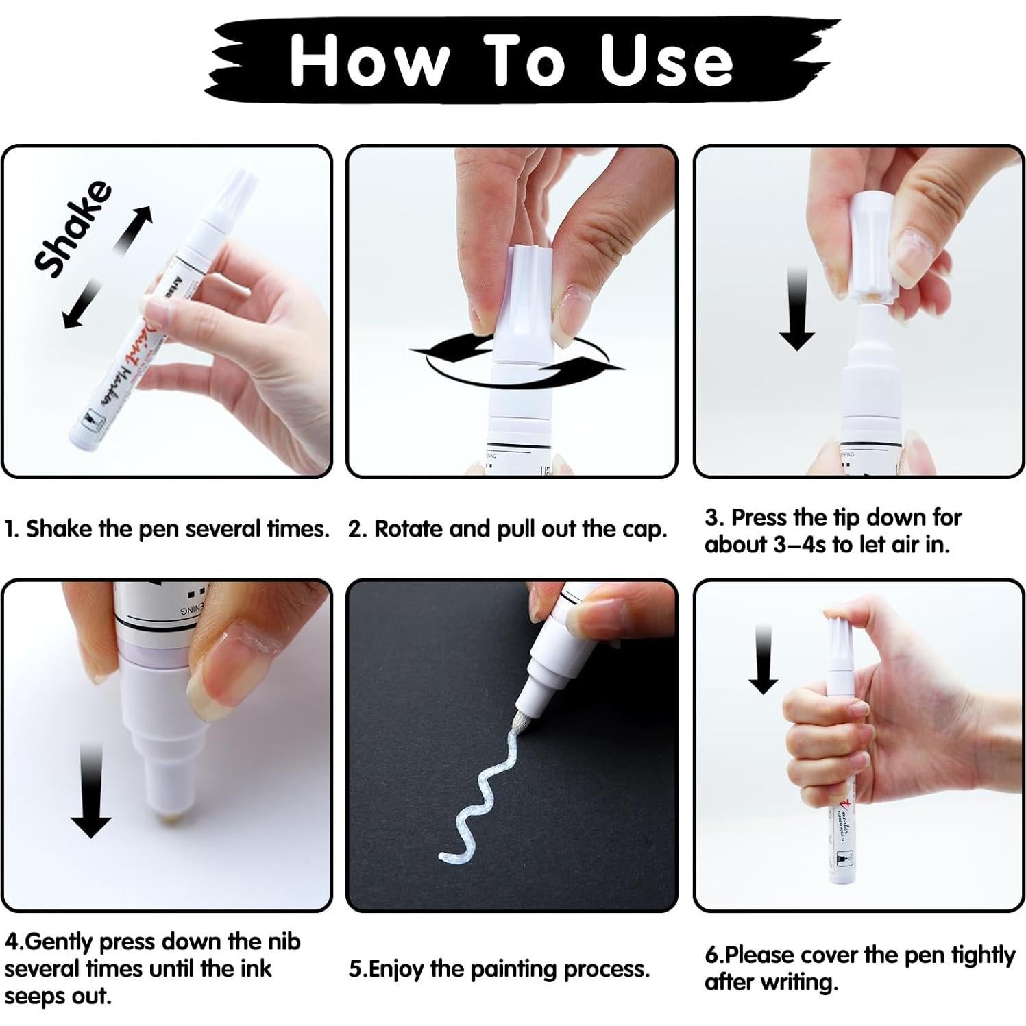 Marcadores Permanentes de Pintura Blanca Artsunlvy - 2 Piezas