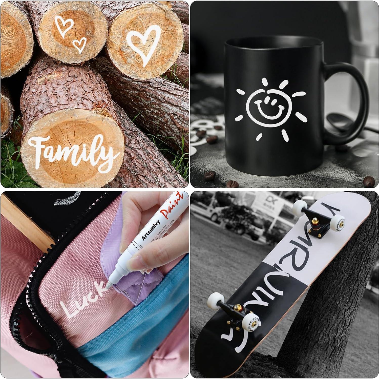 Marcadores Permanentes de Pintura Blanca Artsunlvy - 2 Piezas