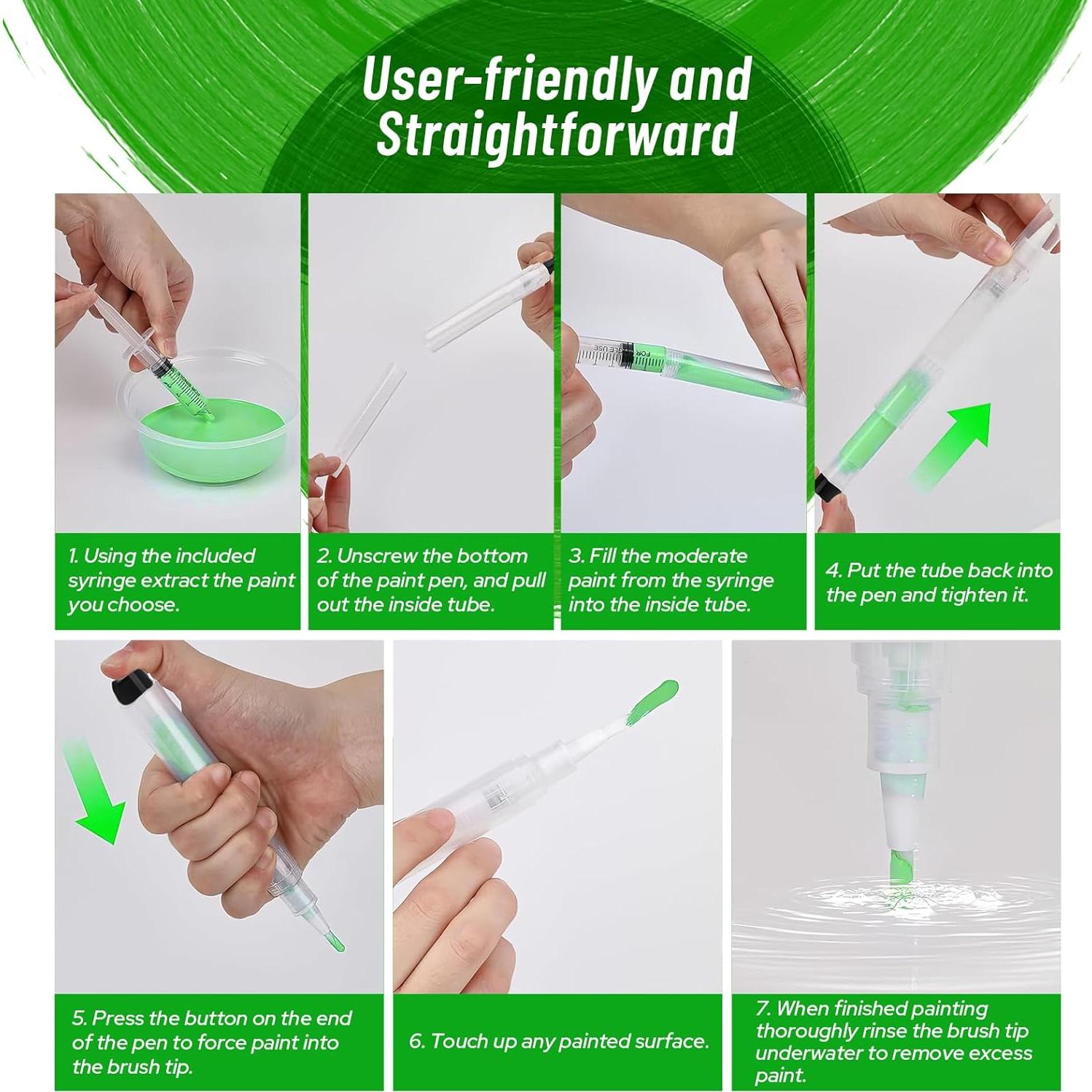 Bolígrafo de Pintura Rellenable KEPTFIT 3 Pcs Blanco 0.3mm